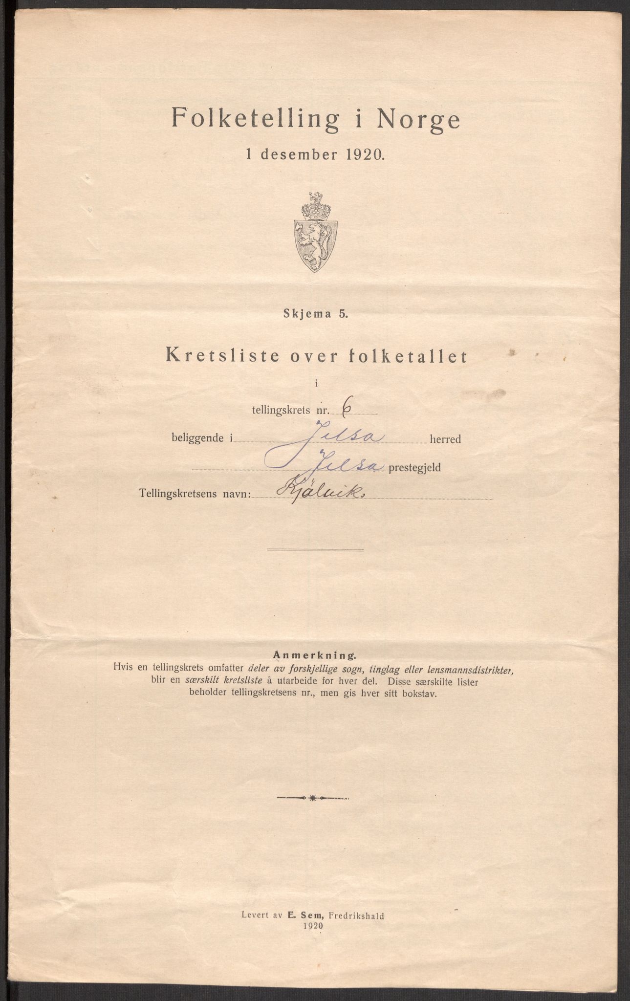 SAST, 1920 census for Jelsa, 1920, p. 29