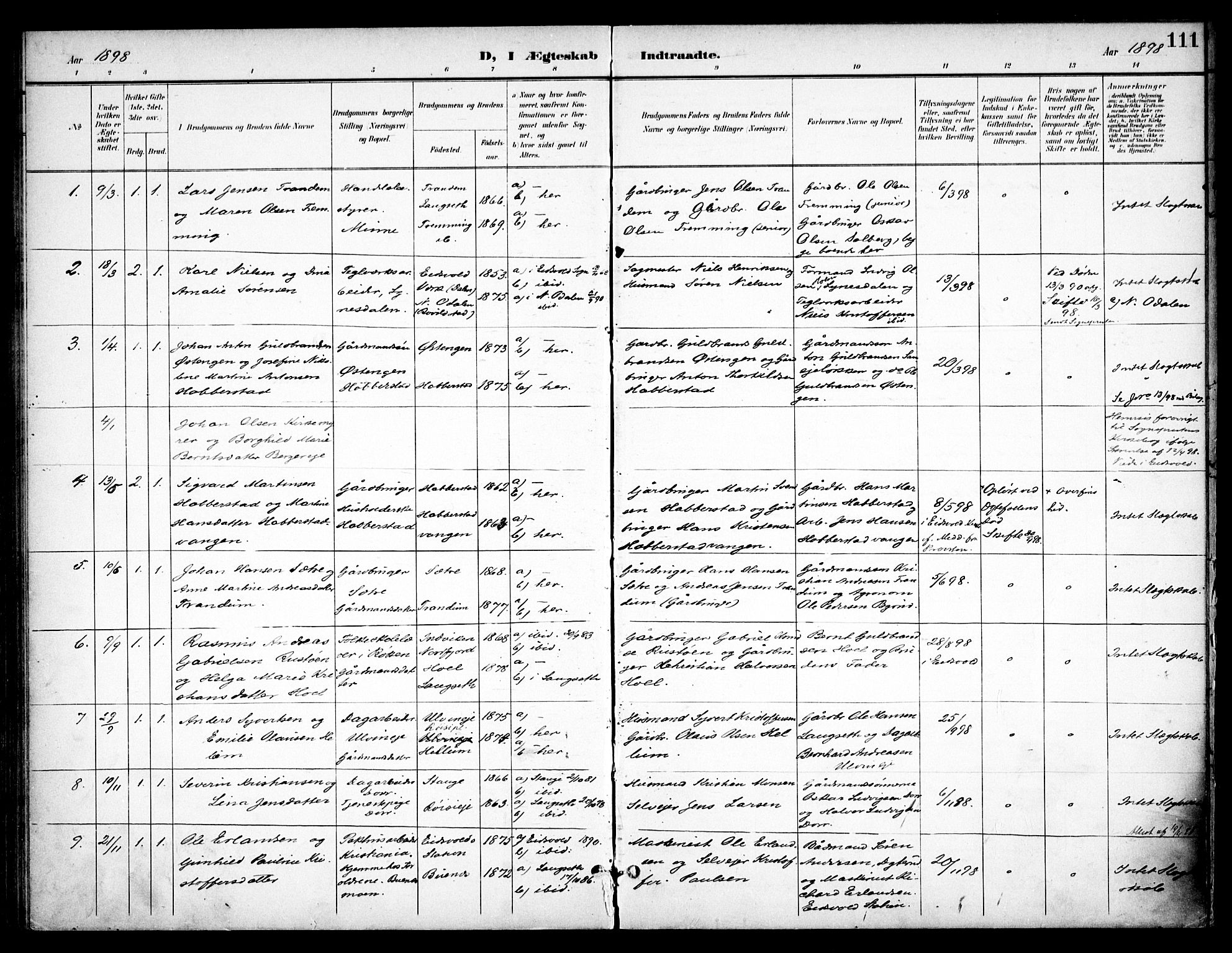 Eidsvoll prestekontor Kirkebøker, AV/SAO-A-10888/F/Fb/L0003: Parish register (official) no. II 3, 1898-1909, p. 111