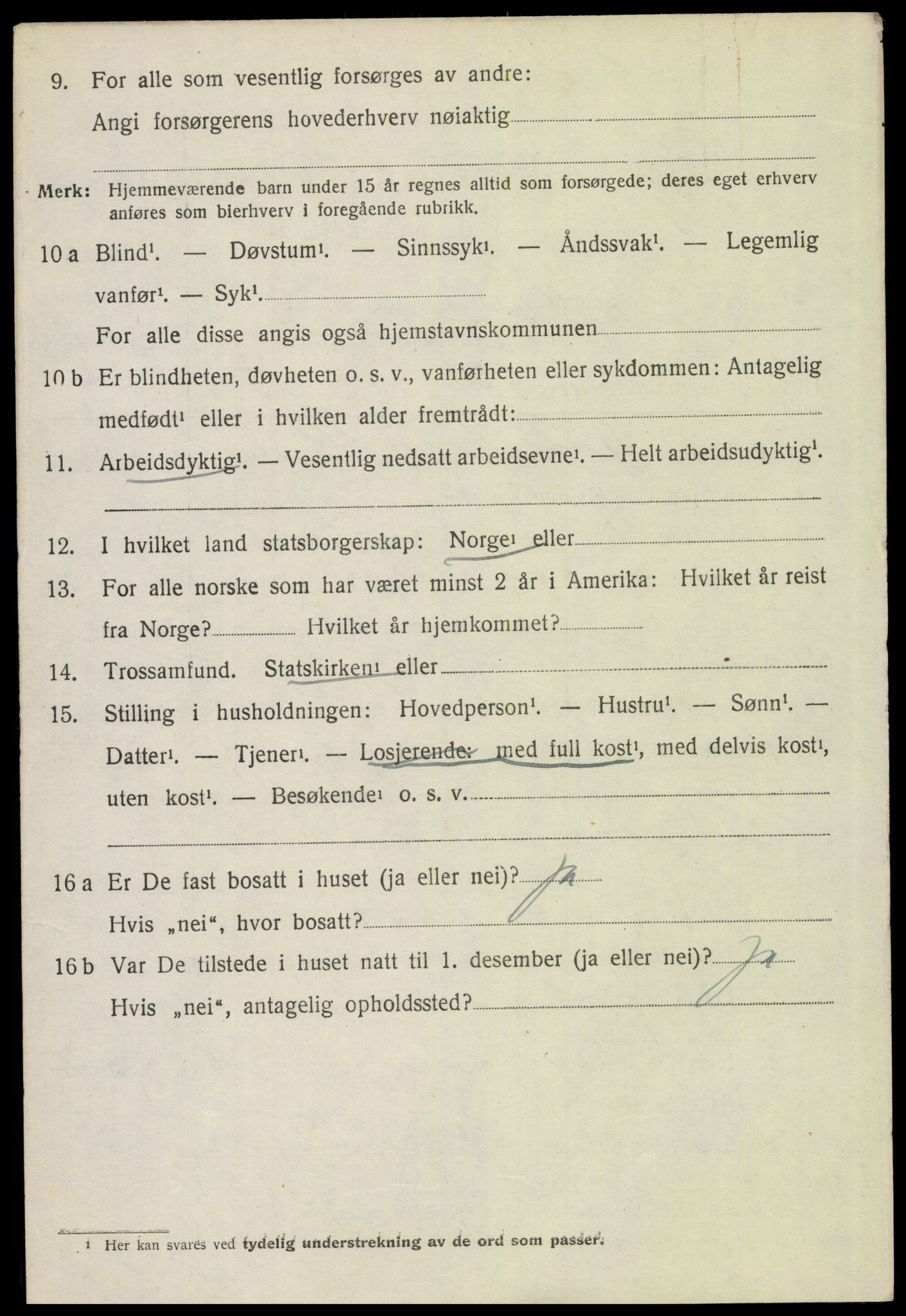 SAH, 1920 census for Hof, 1920, p. 5364