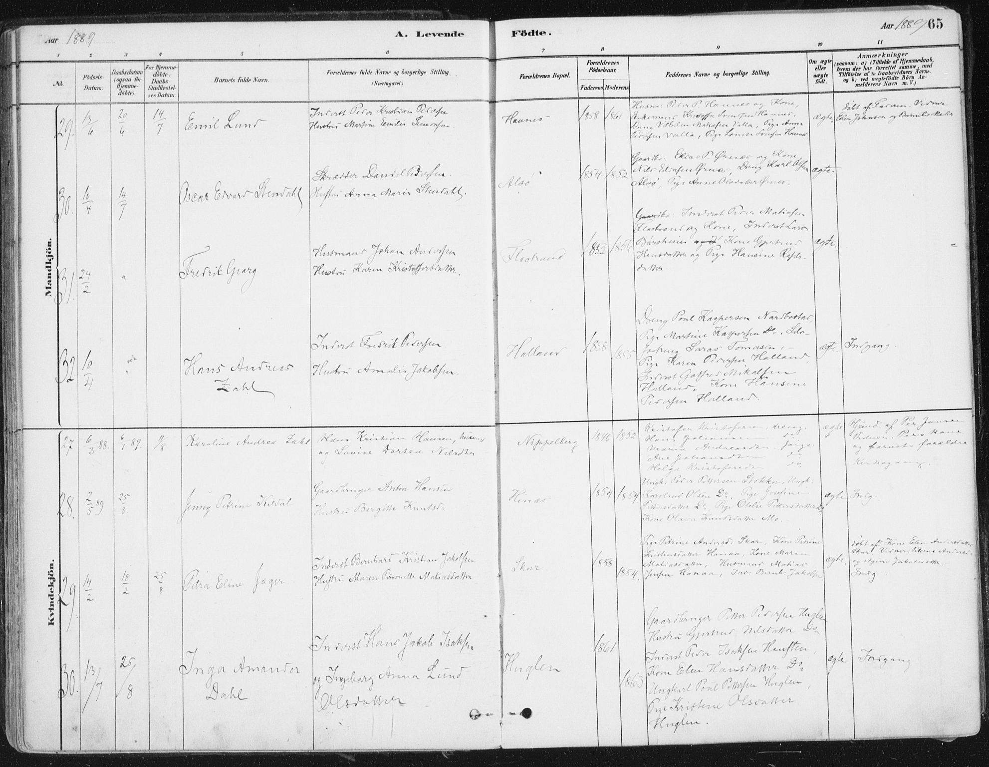 Ministerialprotokoller, klokkerbøker og fødselsregistre - Nordland, AV/SAT-A-1459/838/L0552: Parish register (official) no. 838A10, 1880-1910, p. 65