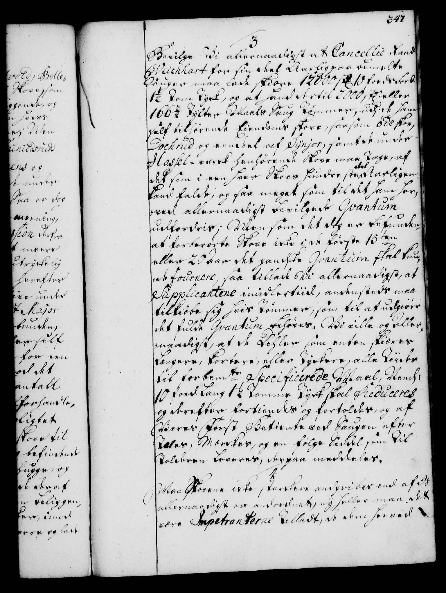 Rentekammeret, Kammerkanselliet, AV/RA-EA-3111/G/Gg/Gga/L0004: Norsk ekspedisjonsprotokoll med register (merket RK 53.4), 1734-1741, p. 347