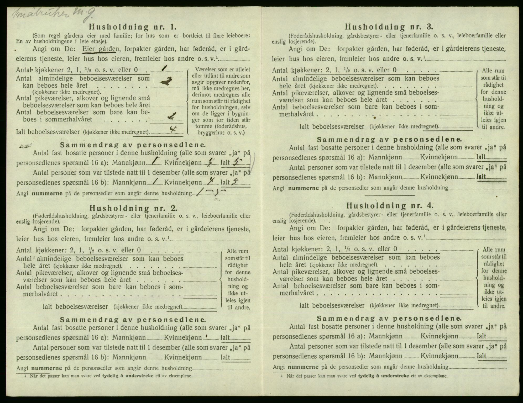 SAB, 1920 census for Fjelberg, 1920, p. 554