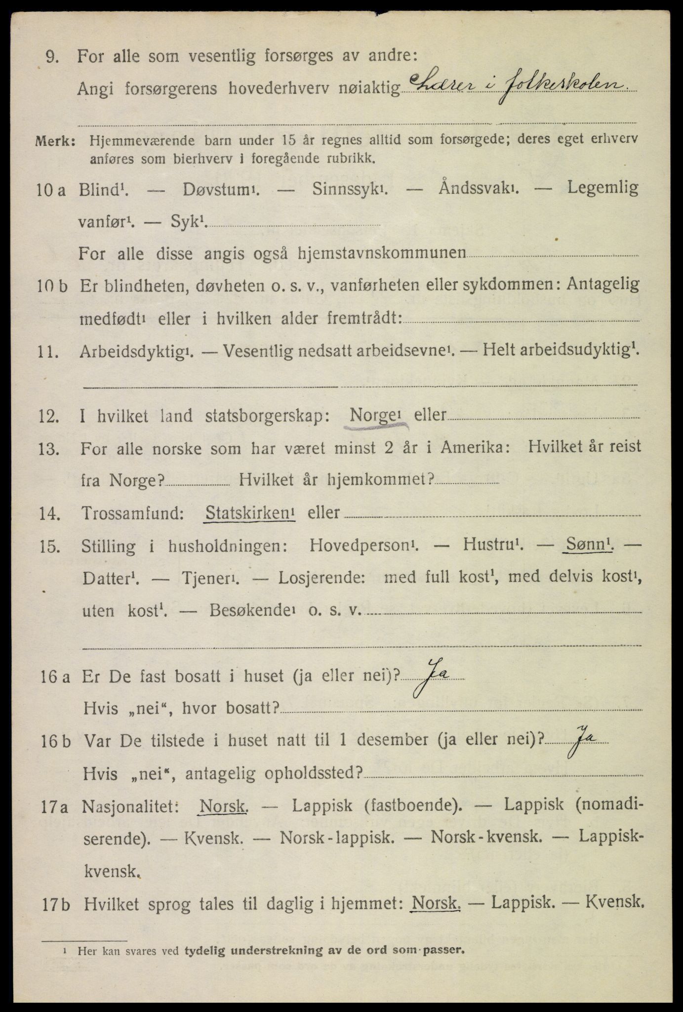 SAT, 1920 census for Bø, 1920, p. 9975