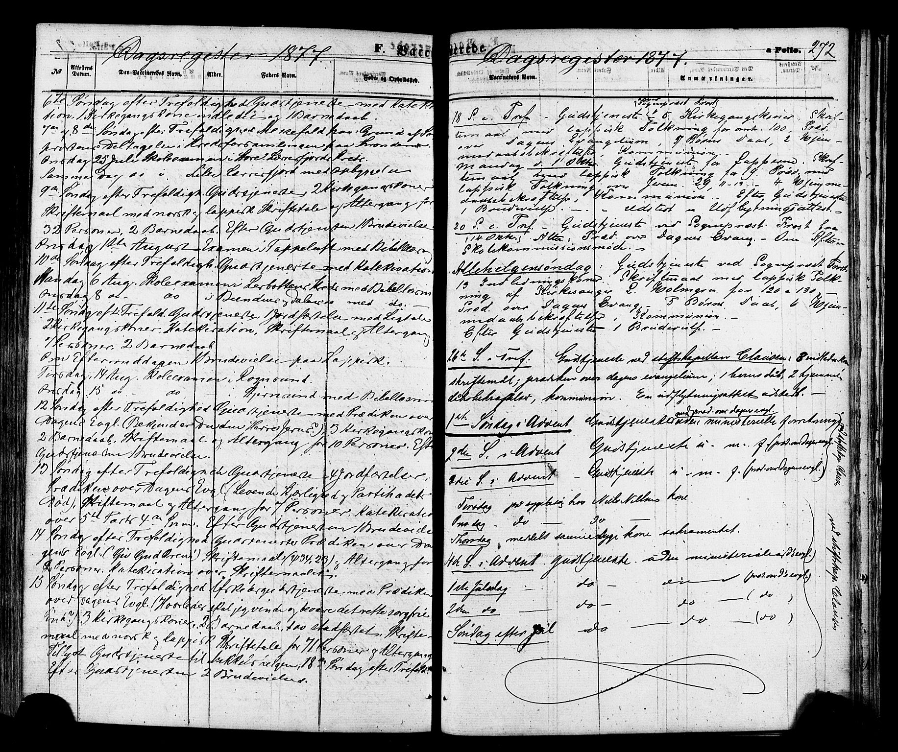 Talvik sokneprestkontor, SATØ/S-1337/H/Ha/L0011kirke: Parish register (official) no. 11, 1864-1877, p. 272