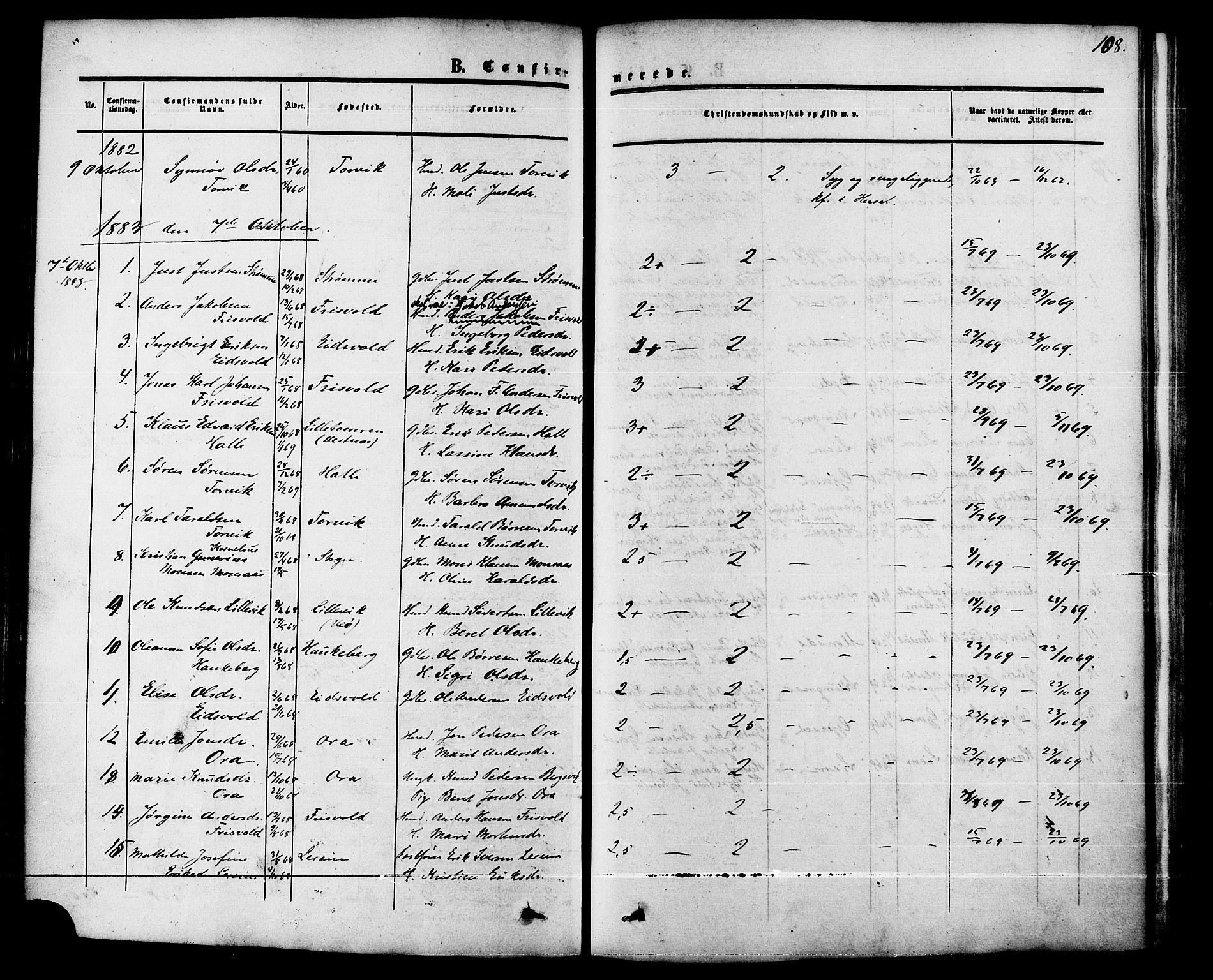 Ministerialprotokoller, klokkerbøker og fødselsregistre - Møre og Romsdal, AV/SAT-A-1454/542/L0552: Parish register (official) no. 542A02, 1854-1884, p. 108