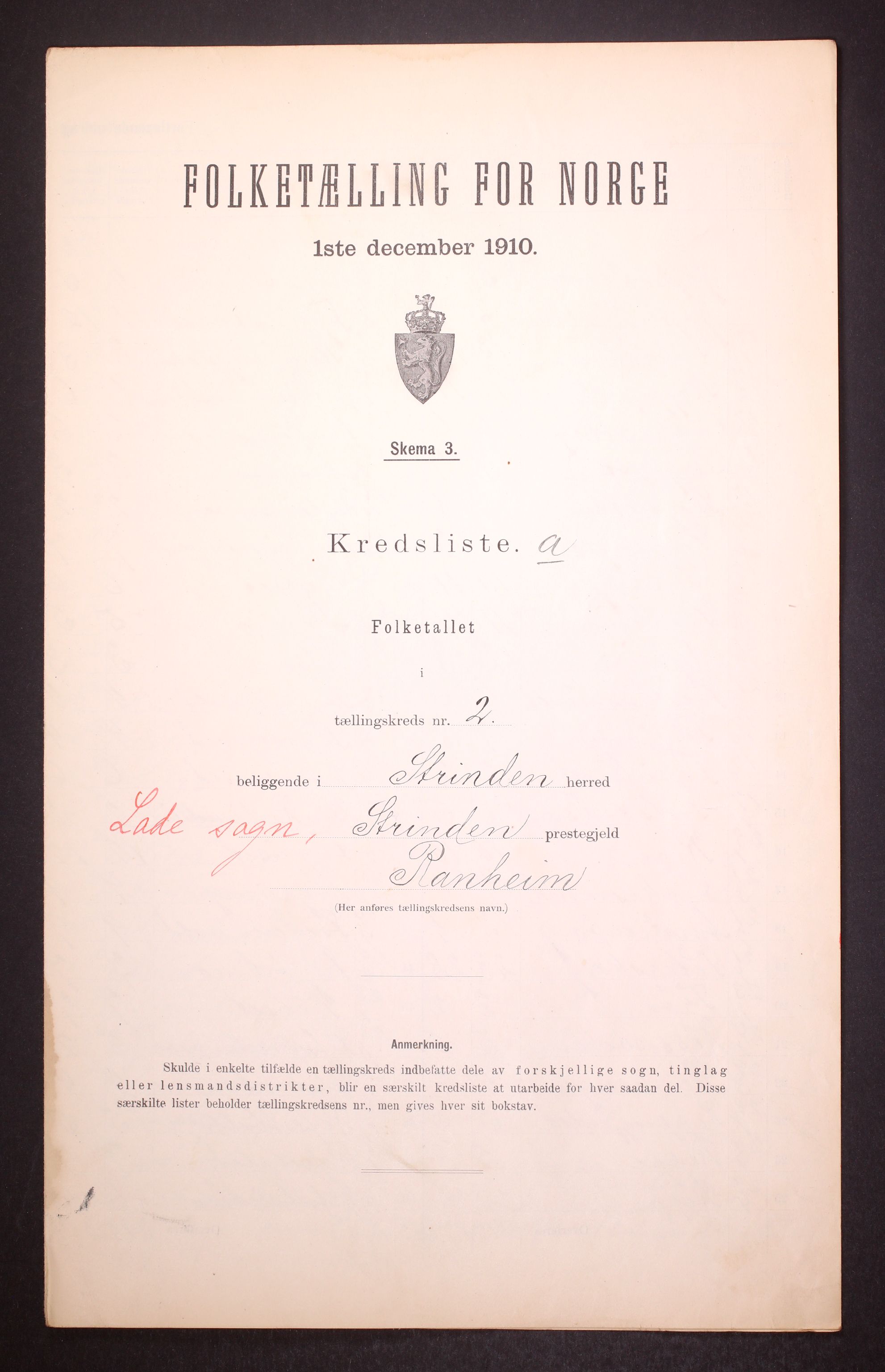 RA, 1910 census for Strinda, 1910, p. 11