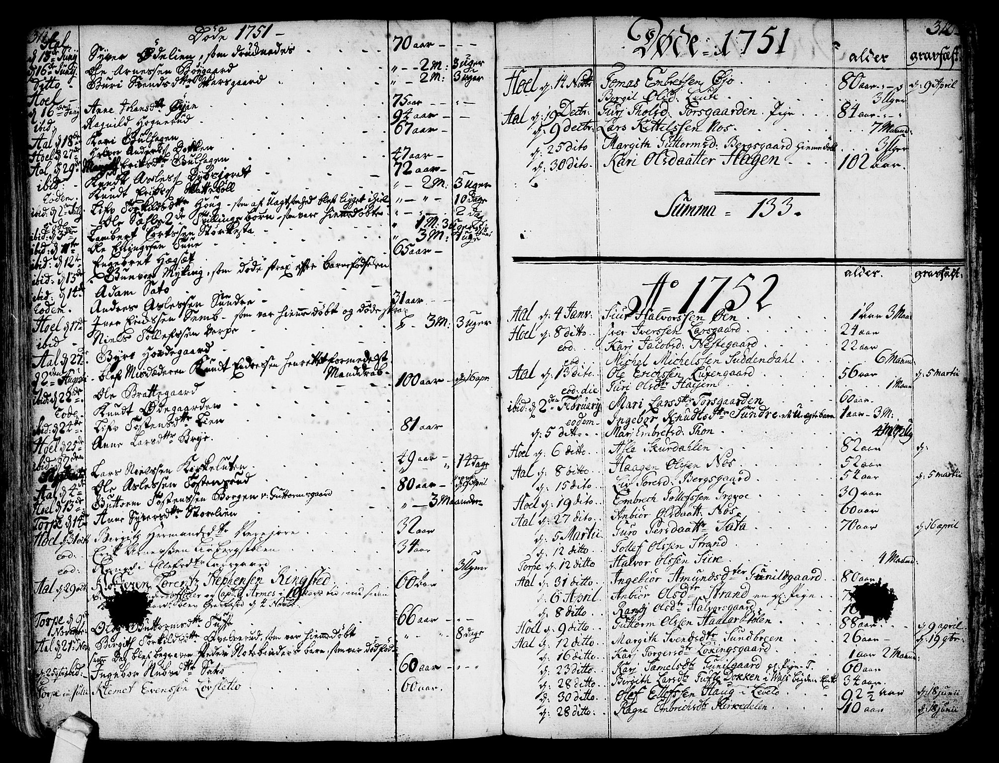 Ål kirkebøker, SAKO/A-249/F/Fa/L0001: Parish register (official) no. I 1, 1744-1769, p. 311-312
