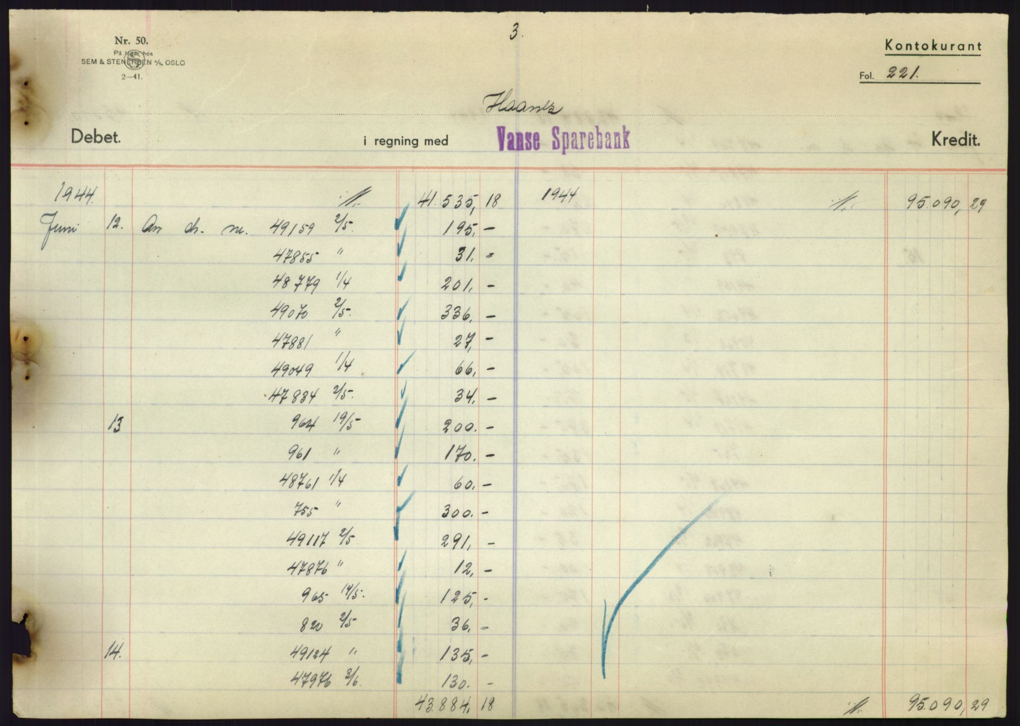 Forsvarsdepartementet, 10. kontor / Oppgjørskontoret, AV/RA-RAFA-1225/D/Db/L0180: Lista oppgjørskontor, 1942-1952, p. 2227