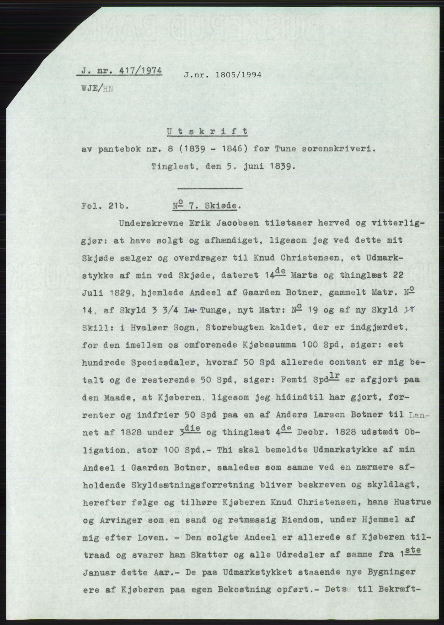 Statsarkivet i Oslo, AV/SAO-A-10621/Z/Zd/L0033: Avskrifter, j.nr 15-2287/1974, 1974, p. 54