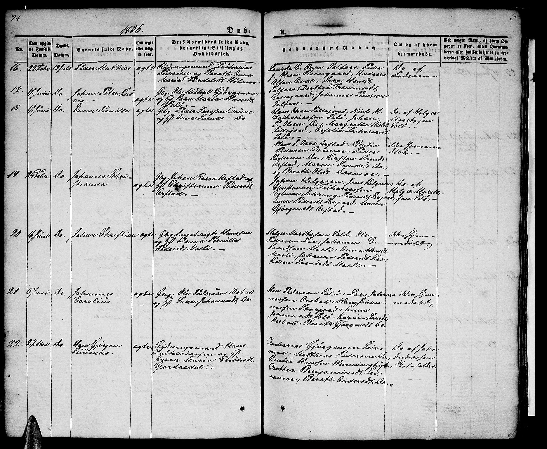 Ministerialprotokoller, klokkerbøker og fødselsregistre - Nordland, AV/SAT-A-1459/846/L0652: Parish register (copy) no. 846C02, 1841-1871, p. 74