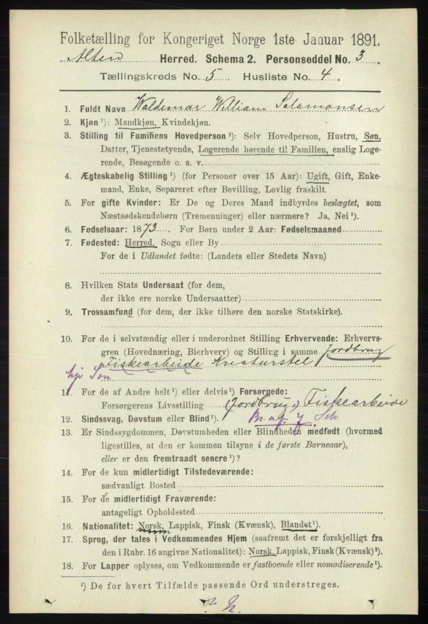 RA, 1891 census for 2012 Alta, 1891, p. 1665