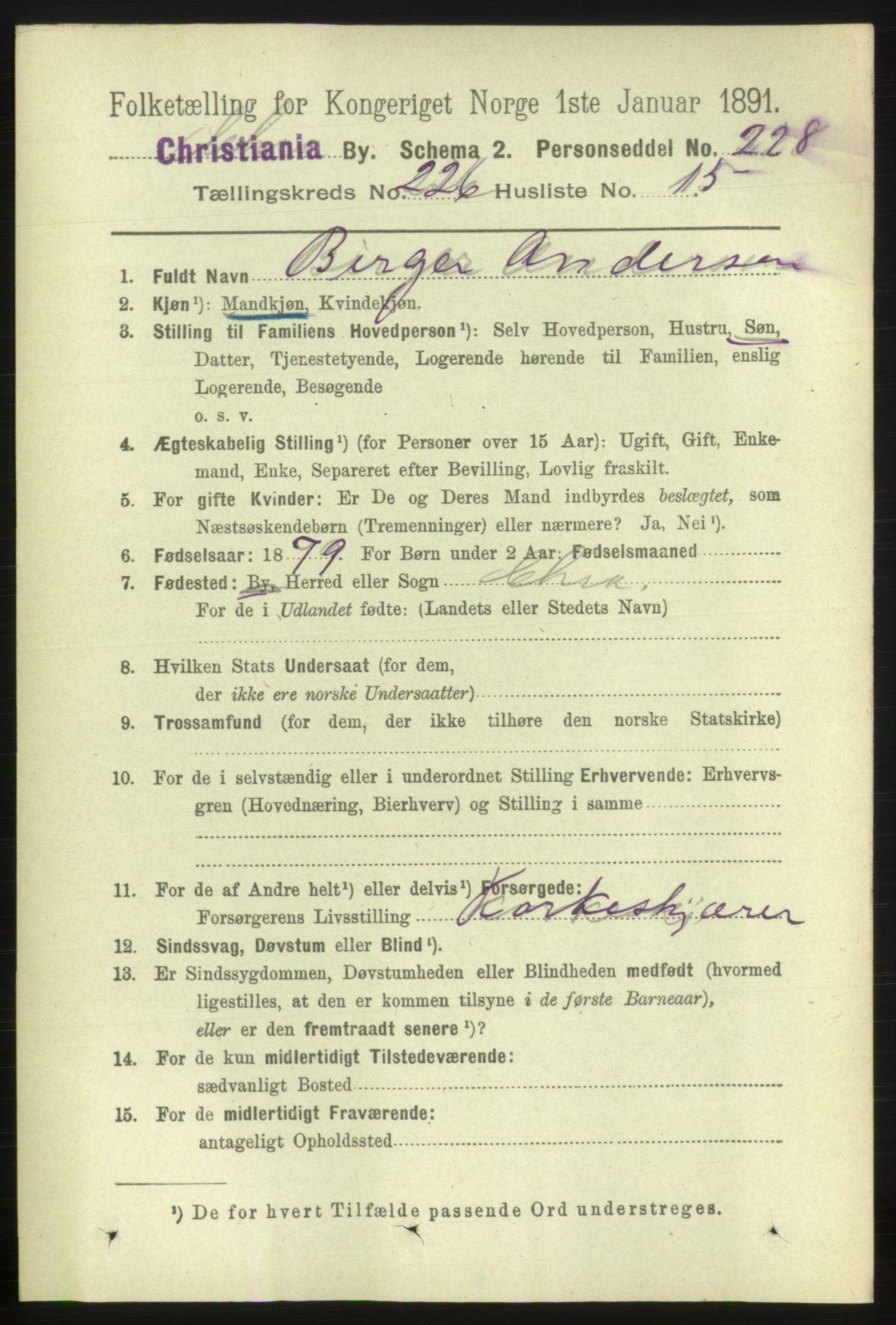 RA, 1891 census for 0301 Kristiania, 1891, p. 138034