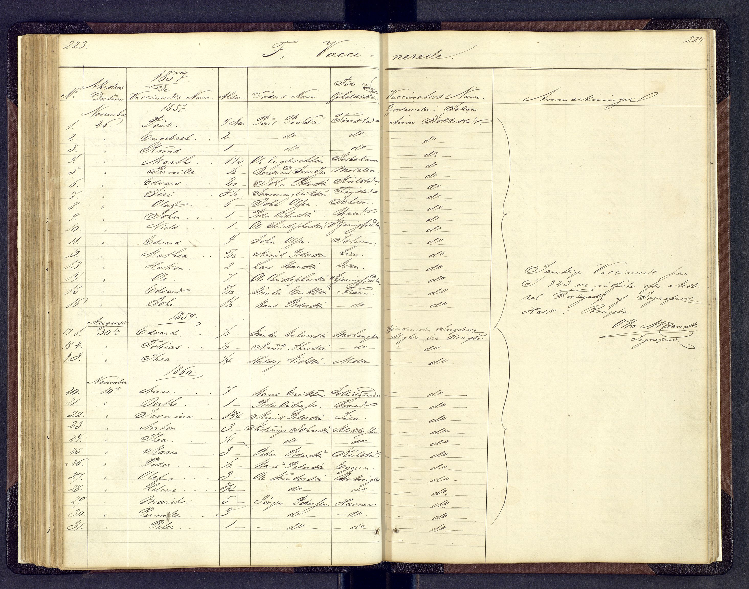 Sollia prestekontor, SAH/PREST-050/H/Ha/Hab/L0001: Parish register (copy) no. 1, 1862-1879, p. 223-224