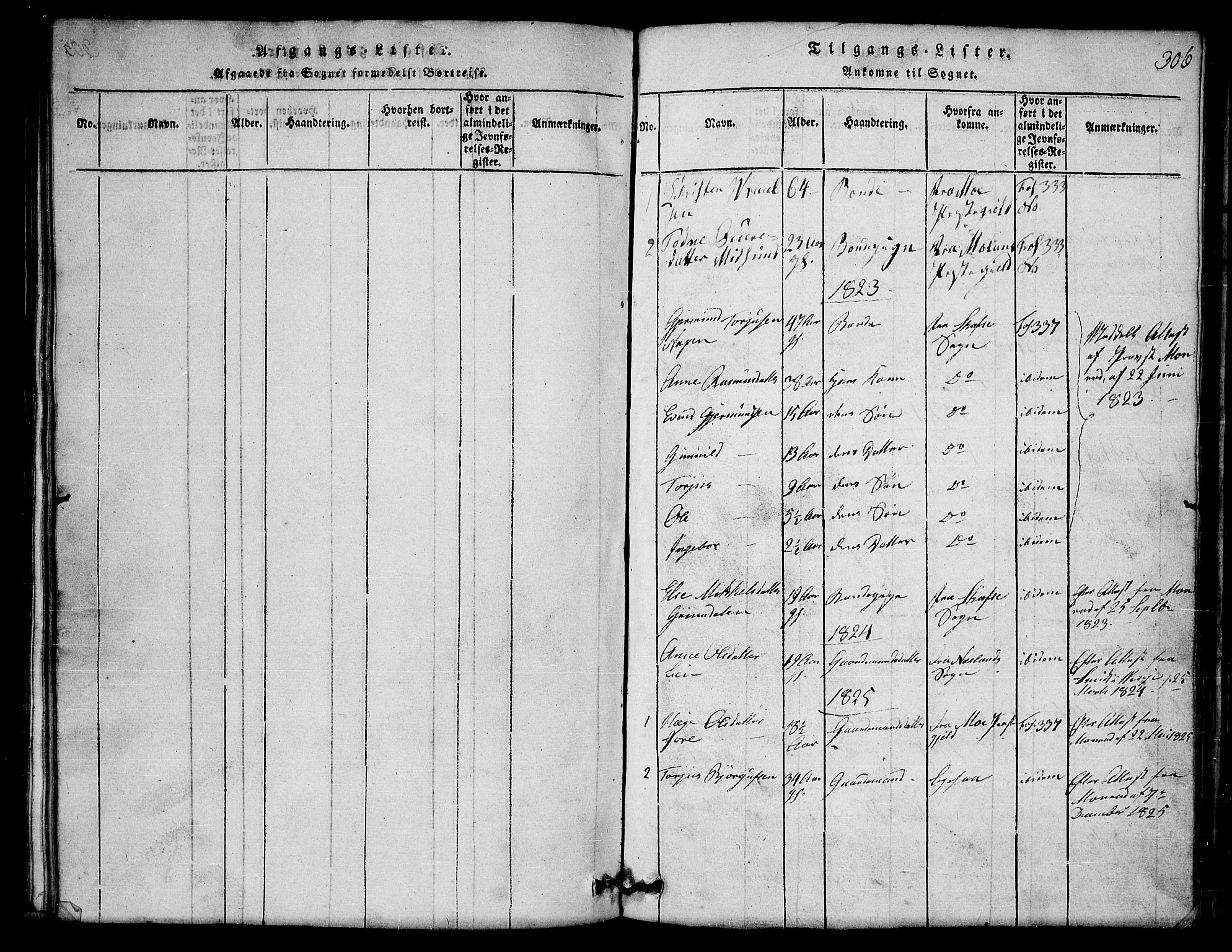 Lårdal kirkebøker, SAKO/A-284/G/Gb/L0001: Parish register (copy) no. II 1, 1815-1865, p. 306