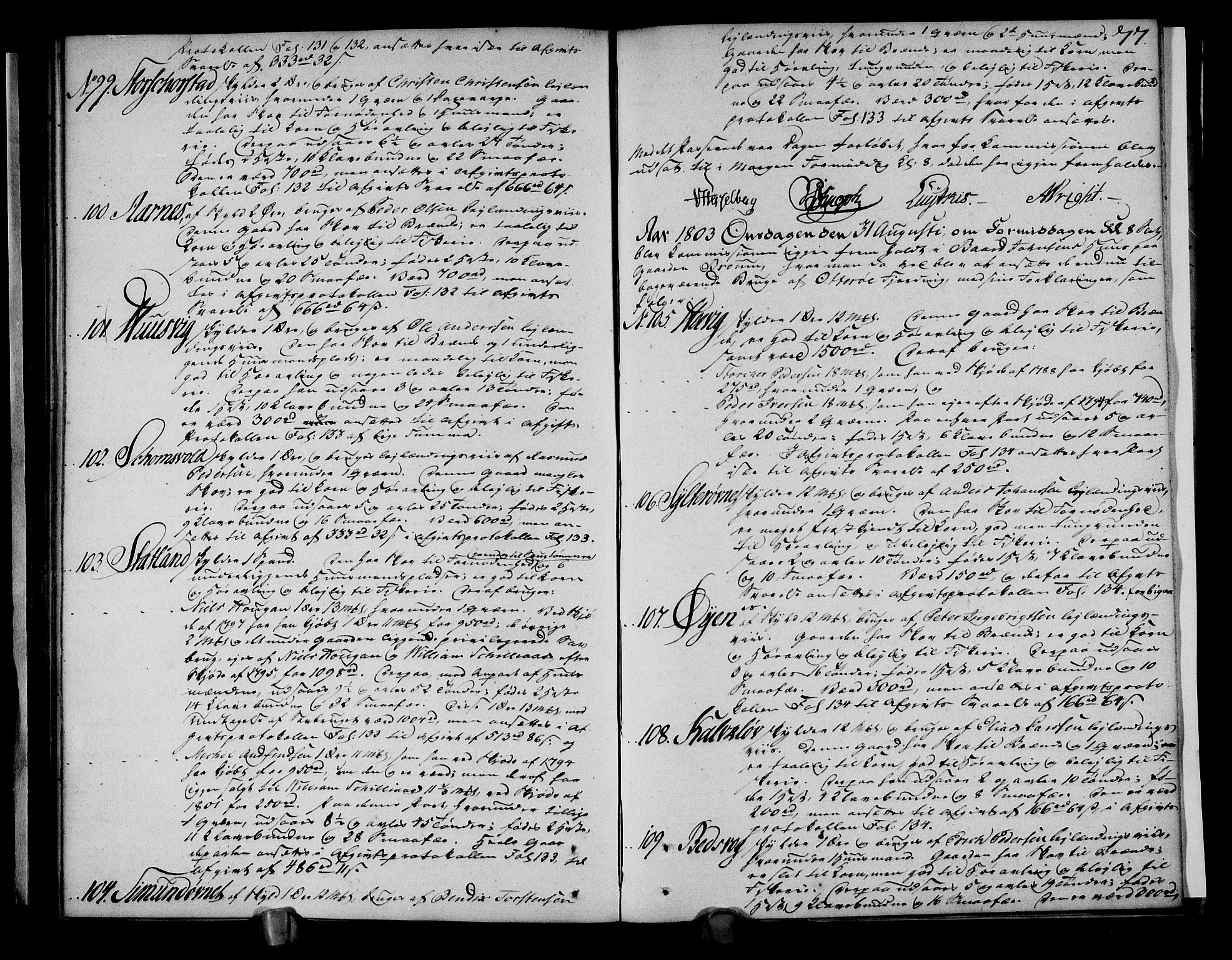 Rentekammeret inntil 1814, Realistisk ordnet avdeling, RA/EA-4070/N/Ne/Nea/L0153: Namdalen fogderi. Deliberasjonsprotokoll, 1803, p. 78