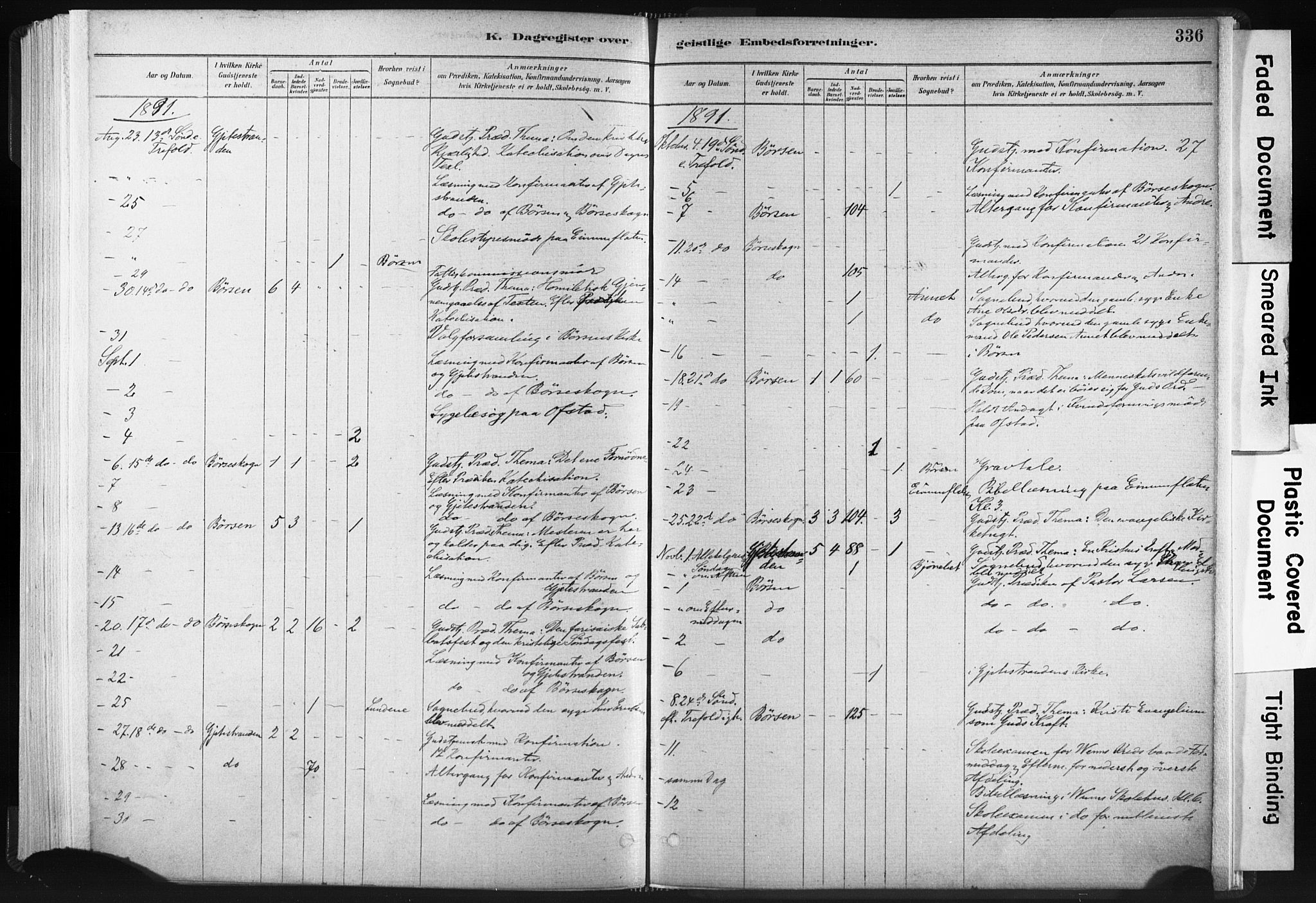 Ministerialprotokoller, klokkerbøker og fødselsregistre - Sør-Trøndelag, SAT/A-1456/665/L0773: Parish register (official) no. 665A08, 1879-1905, p. 336