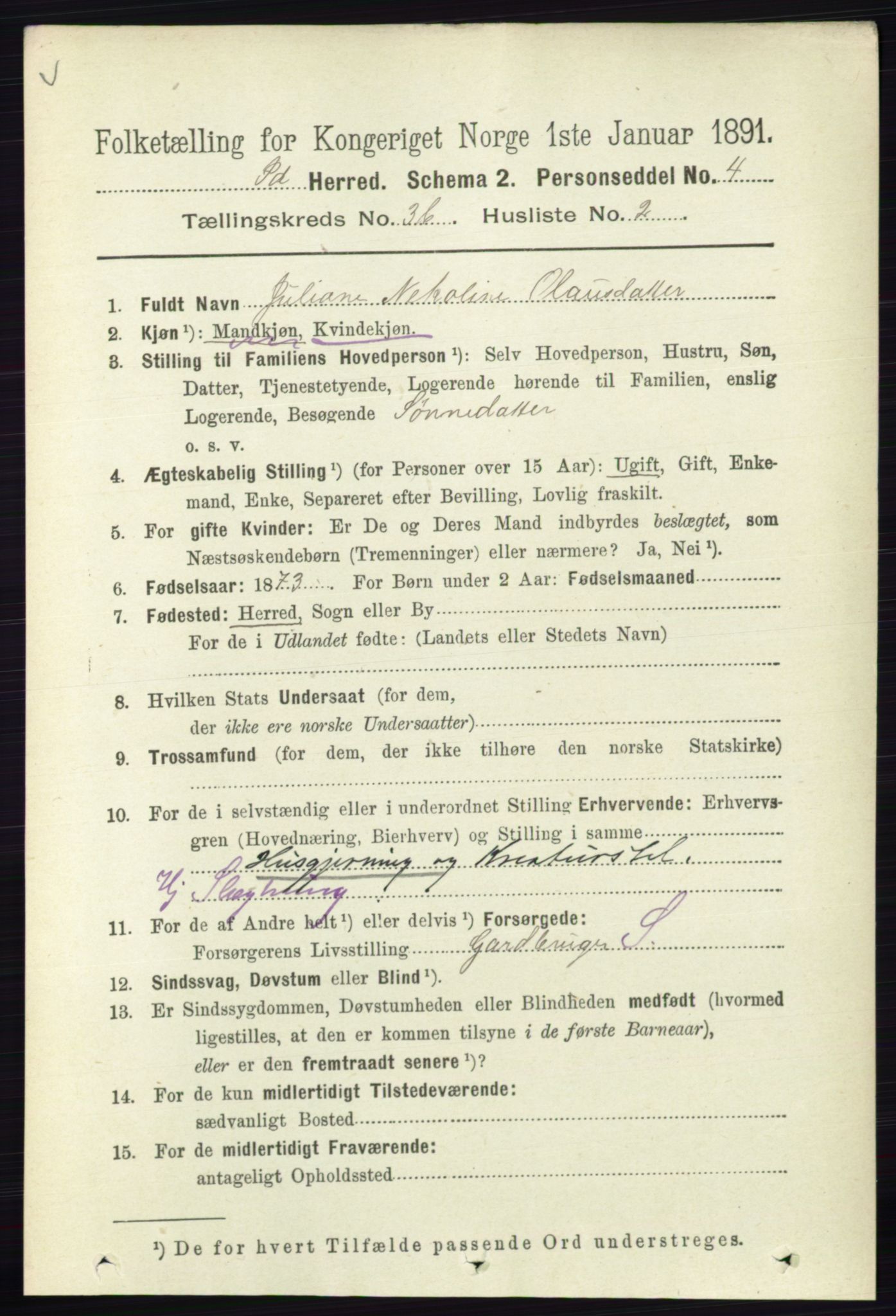 RA, 1891 census for 0117 Idd, 1891, p. 2663