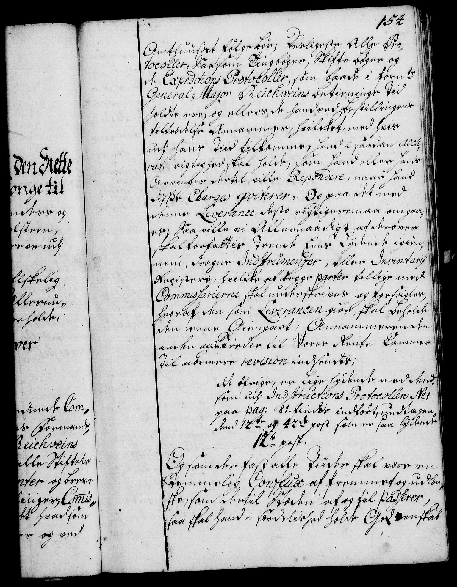 Rentekammeret, Kammerkanselliet, RA/EA-3111/G/Gg/Ggi/L0002: Norsk instruksjonsprotokoll med register (merket RK 53.35), 1729-1751, p. 154