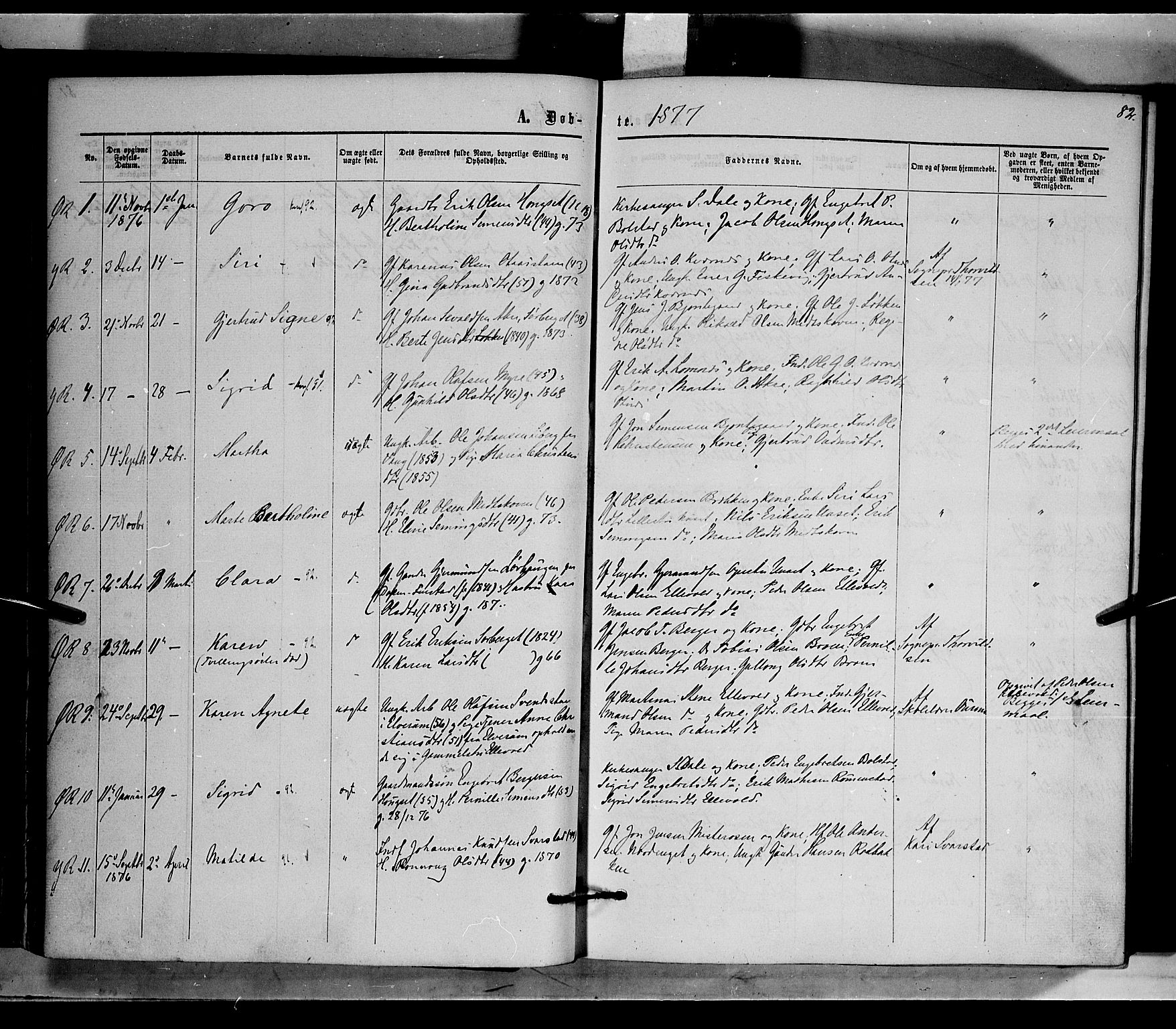 Rendalen prestekontor, SAH/PREST-054/H/Ha/Haa/L0006: Parish register (official) no. 6, 1867-1877, p. 82