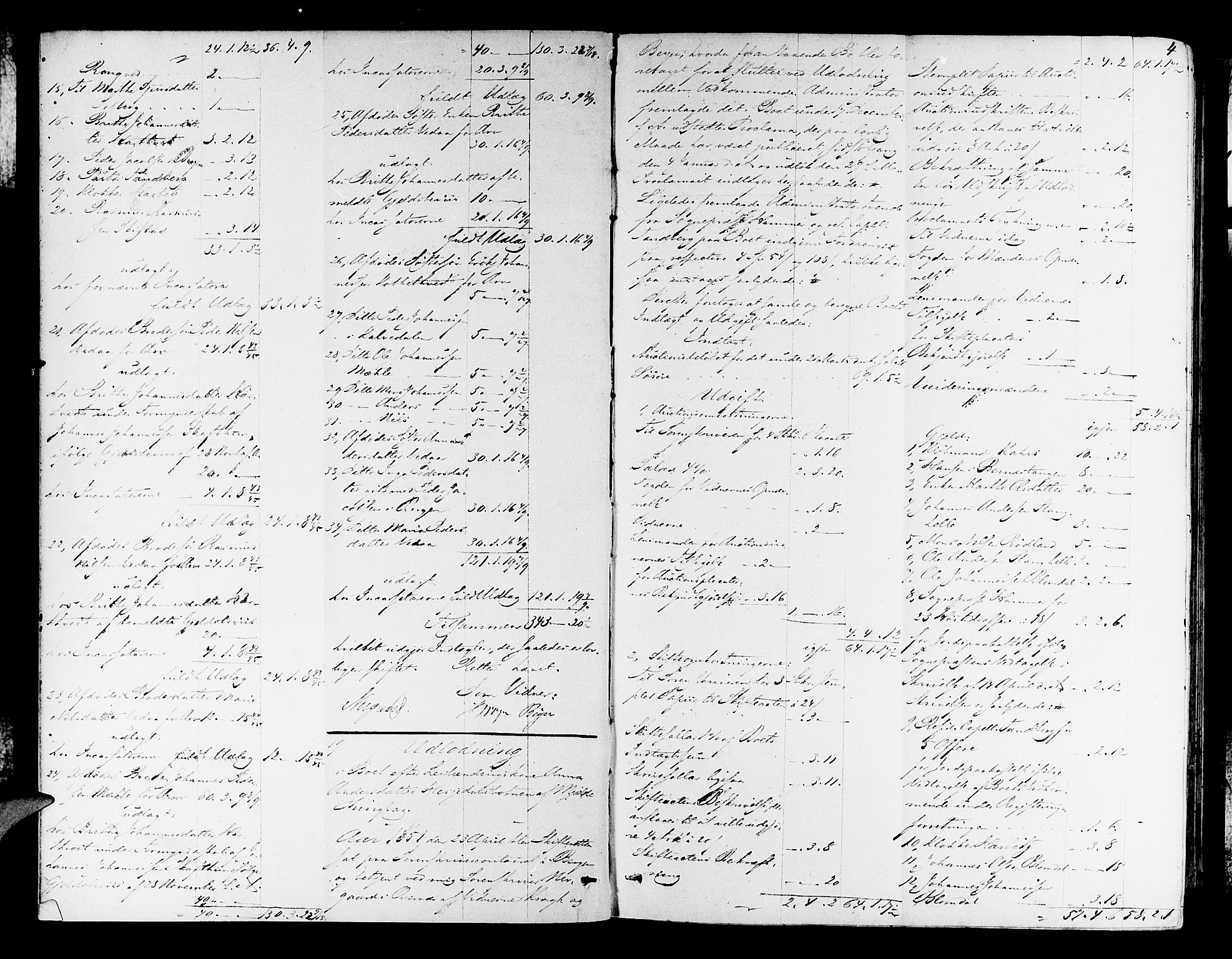 Nordhordland sorenskrivar, AV/SAB-A-2901/1/H/Hd/Hda/L0005: Skifteutlodningsprotokollar, 1851-1857, p. 3b-4a