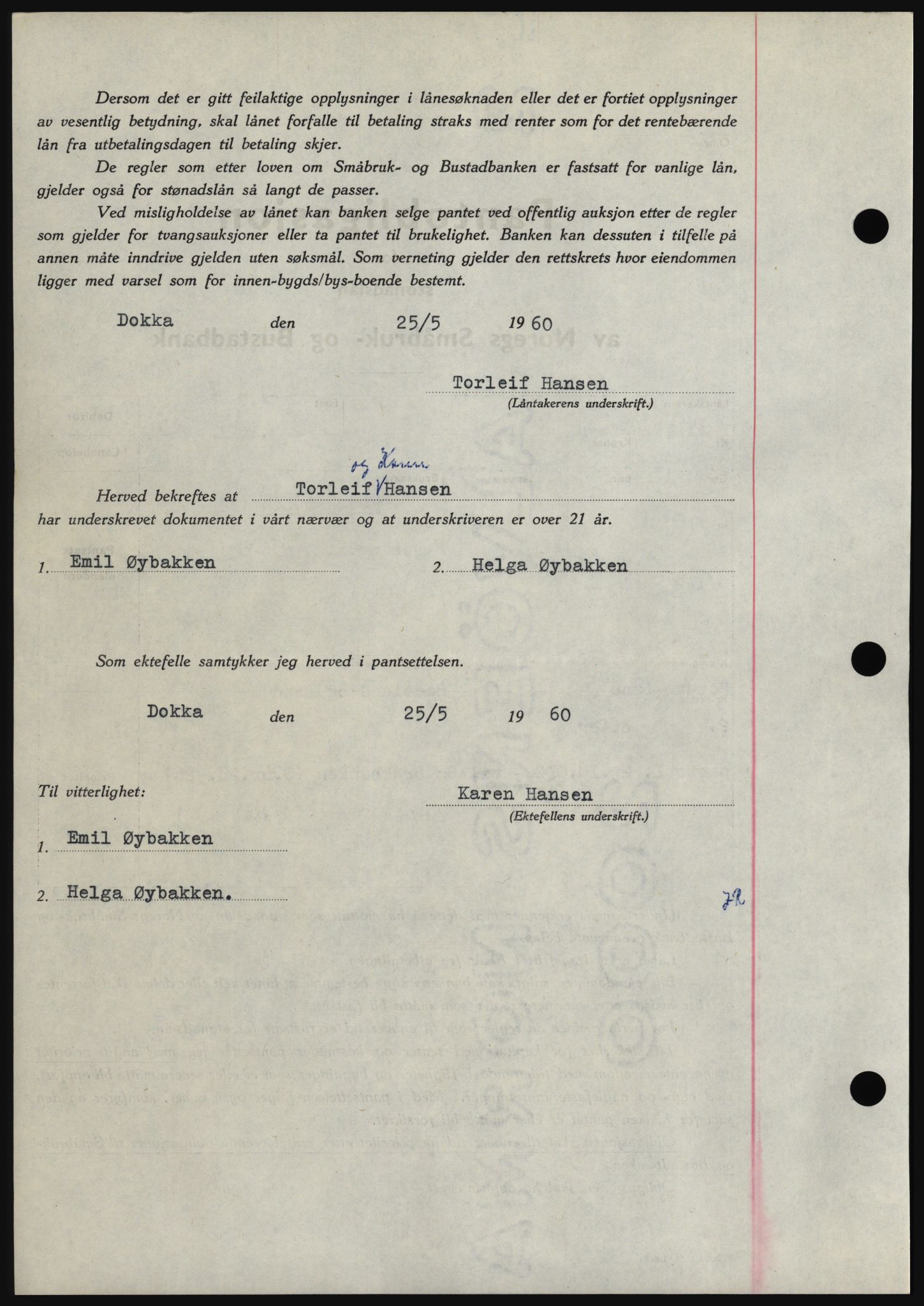 Hadeland og Land tingrett, SAH/TING-010/H/Hb/Hbc/L0043: Mortgage book no. B43, 1960-1960, Diary no: : 1811/1960