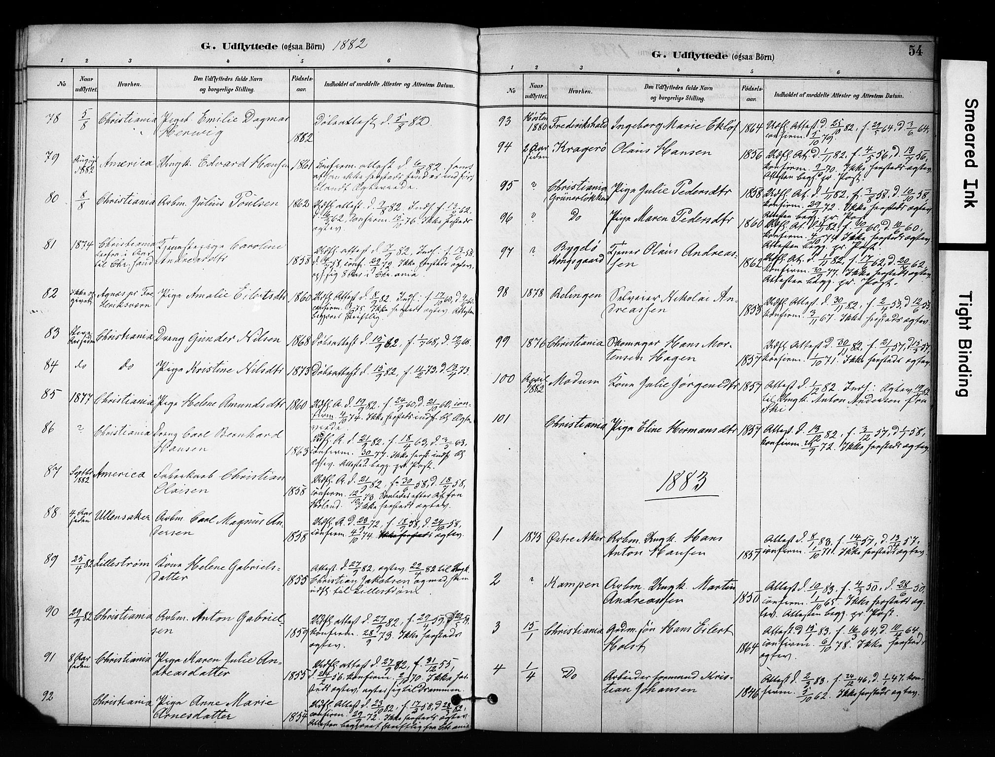 Enebakk prestekontor Kirkebøker, SAO/A-10171c/F/Fa/L0017: Parish register (official) no. I 17, 1881-1919, p. 54