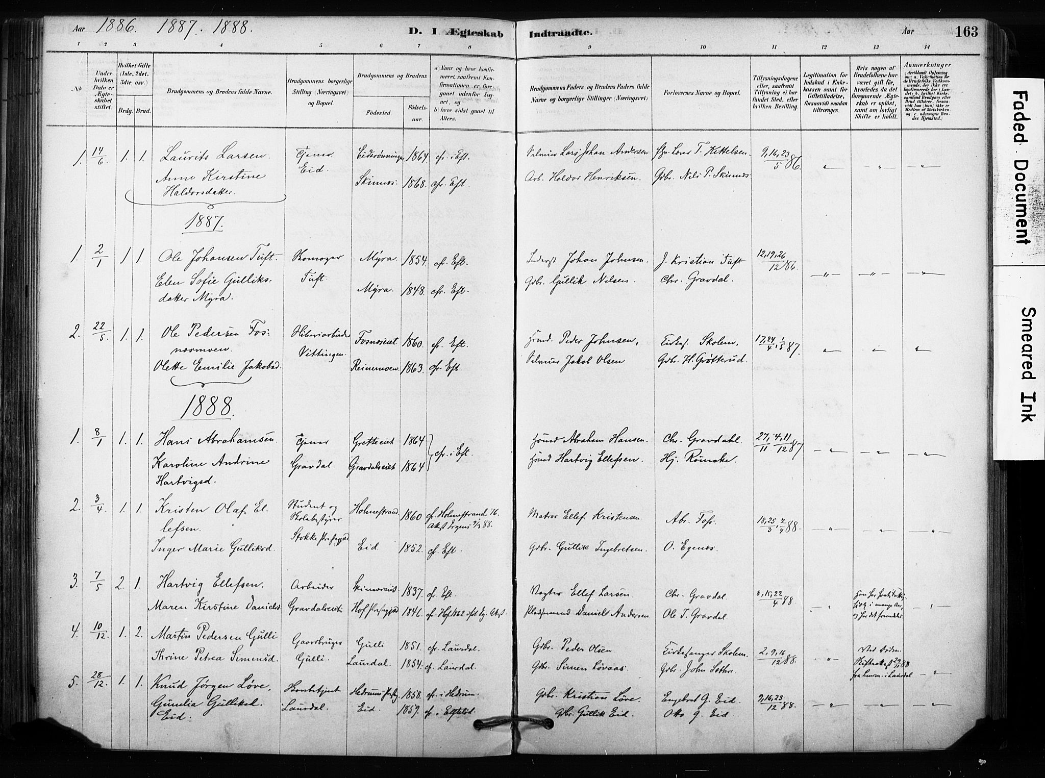 Sandsvær kirkebøker, SAKO/A-244/F/Fc/L0001: Parish register (official) no. III 1, 1878-1923, p. 163
