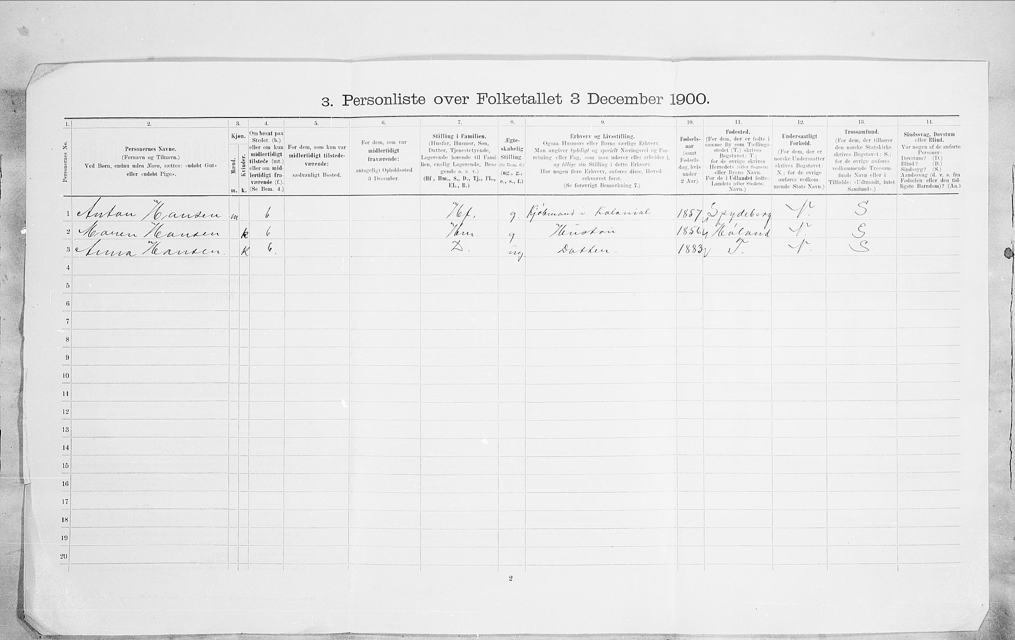 SAO, 1900 census for Kristiania, 1900, p. 84202