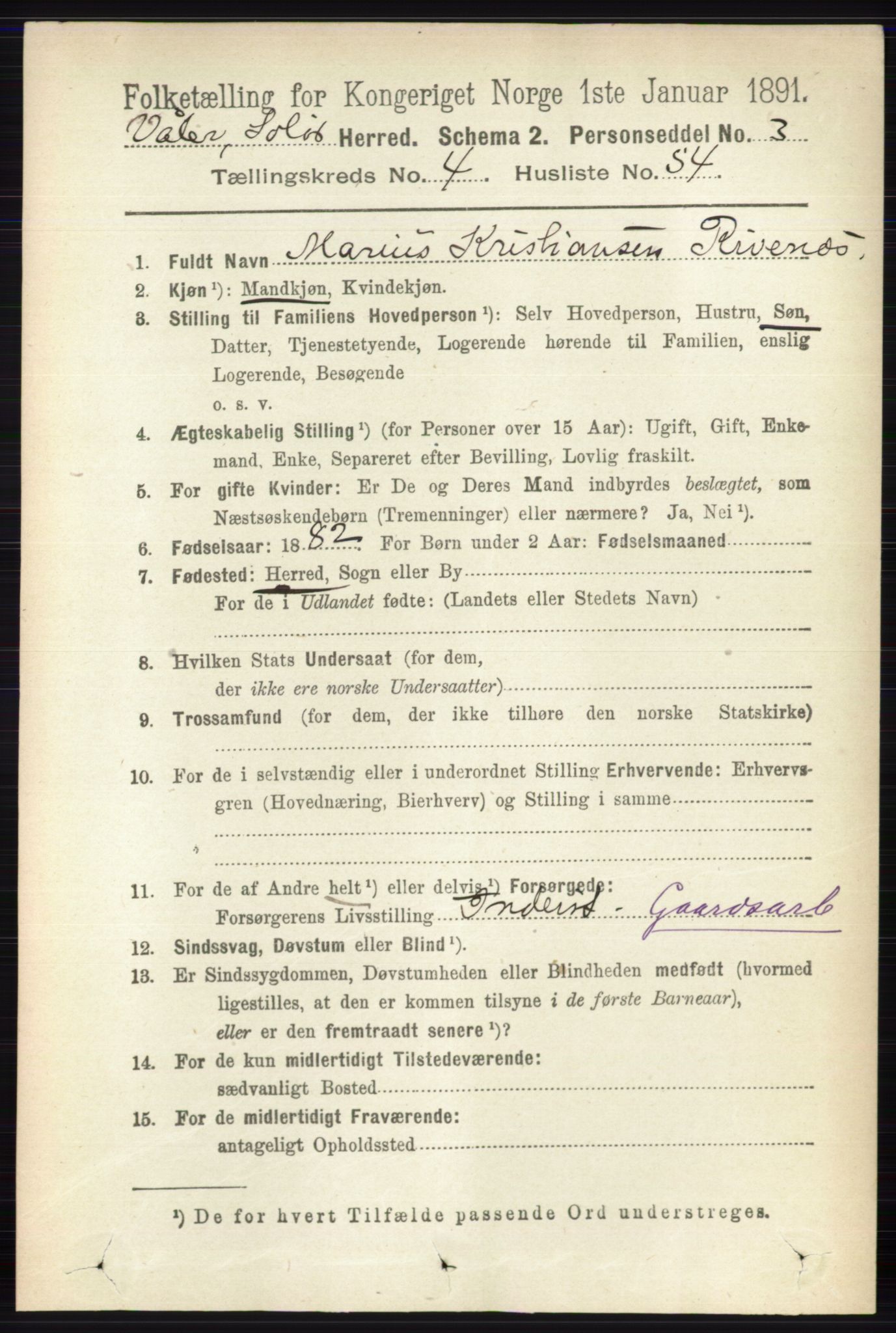 RA, 1891 census for 0426 Våler, 1891, p. 1796