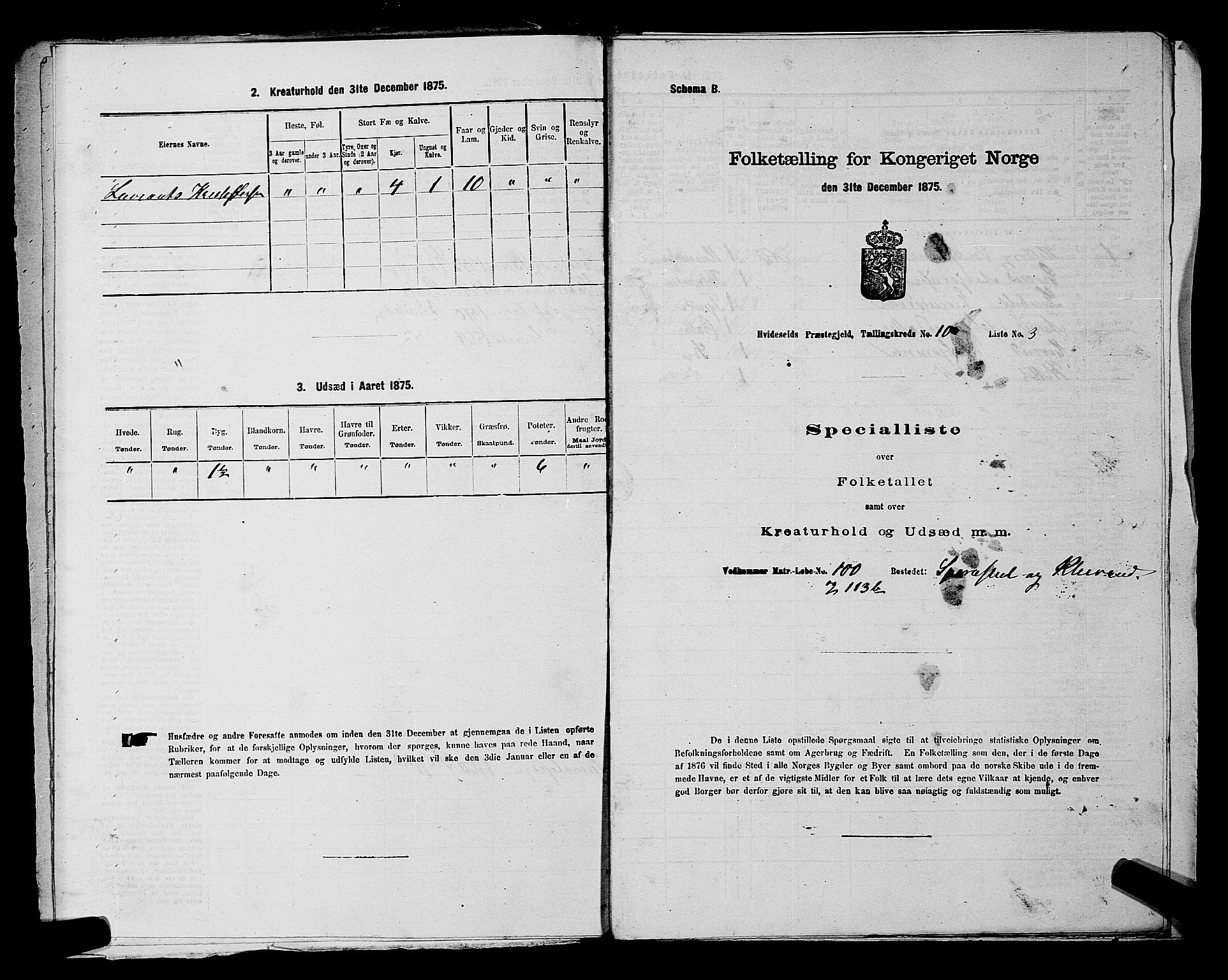 SAKO, 1875 census for 0829P Kviteseid, 1875, p. 836