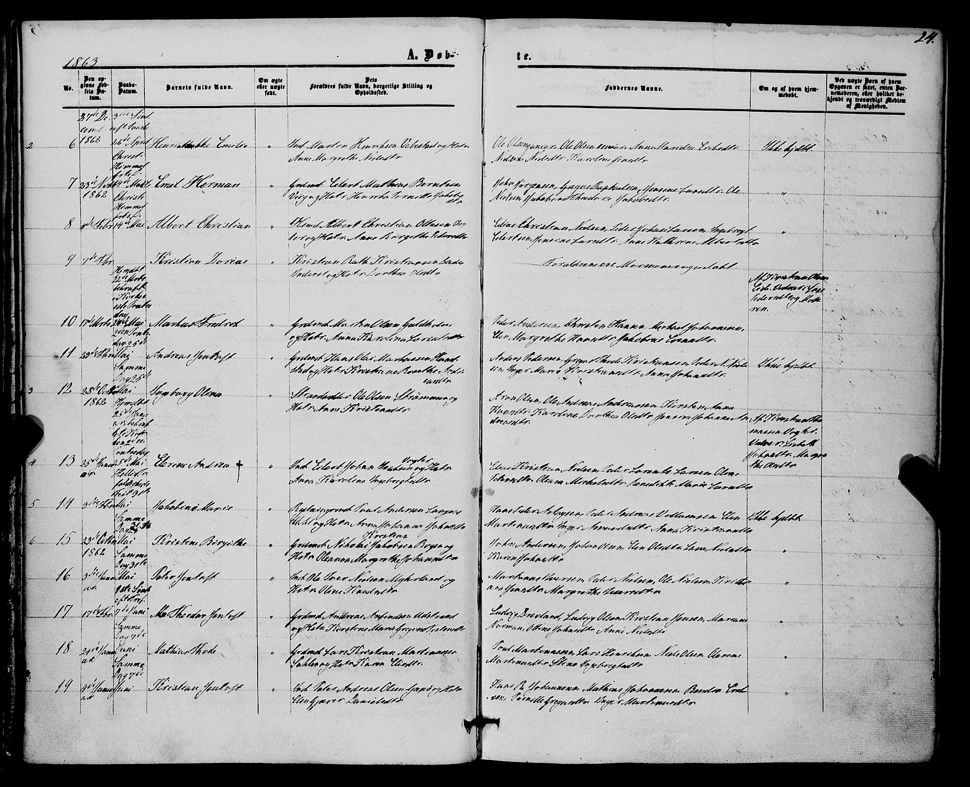 Kvæfjord sokneprestkontor, AV/SATØ-S-1323/G/Ga/Gaa/L0004kirke: Parish register (official) no. 4, 1857-1877, p. 24