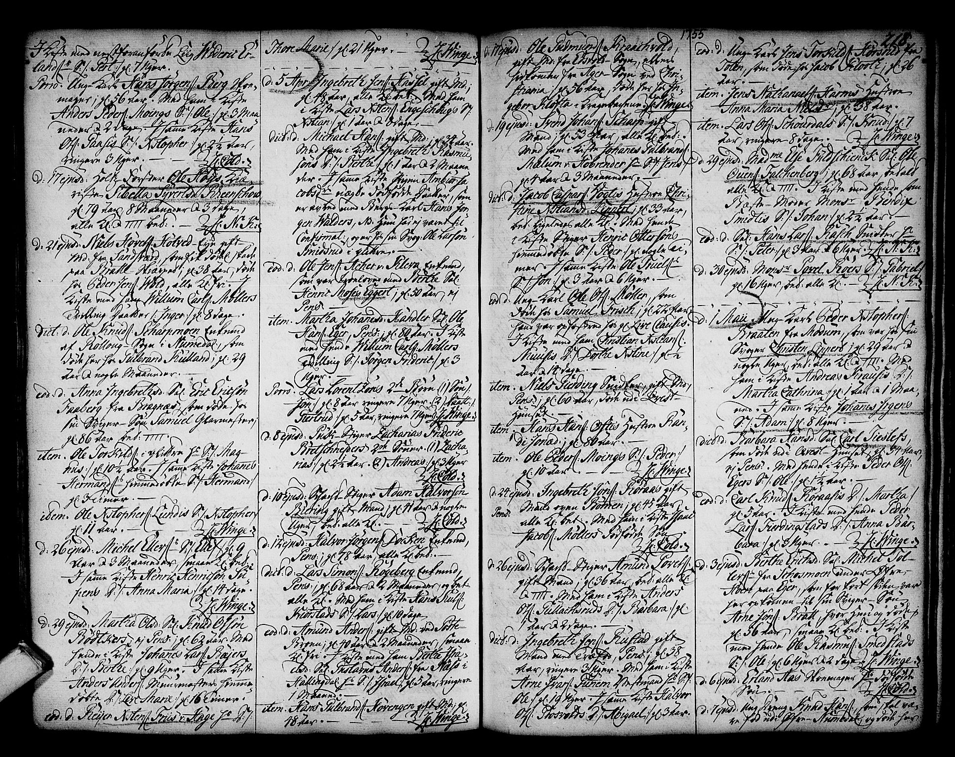 Kongsberg kirkebøker, SAKO/A-22/F/Fa/L0003: Parish register (official) no. I 3, 1744-1755, p. 218