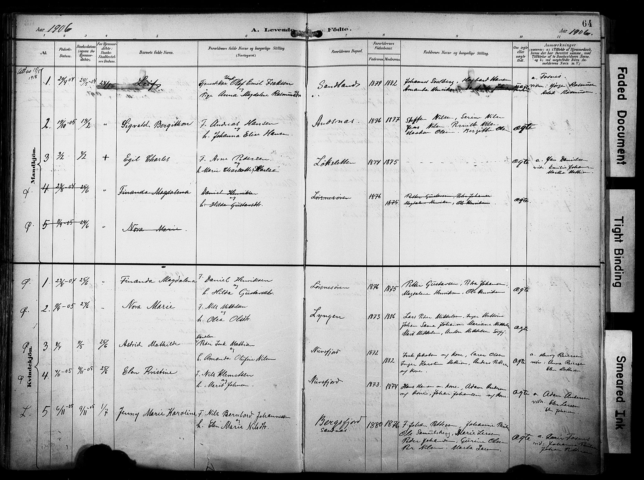 Loppa sokneprestkontor, SATØ/S-1339/H/Ha/L0009kirke: Parish register (official) no. 9, 1895-1909, p. 64