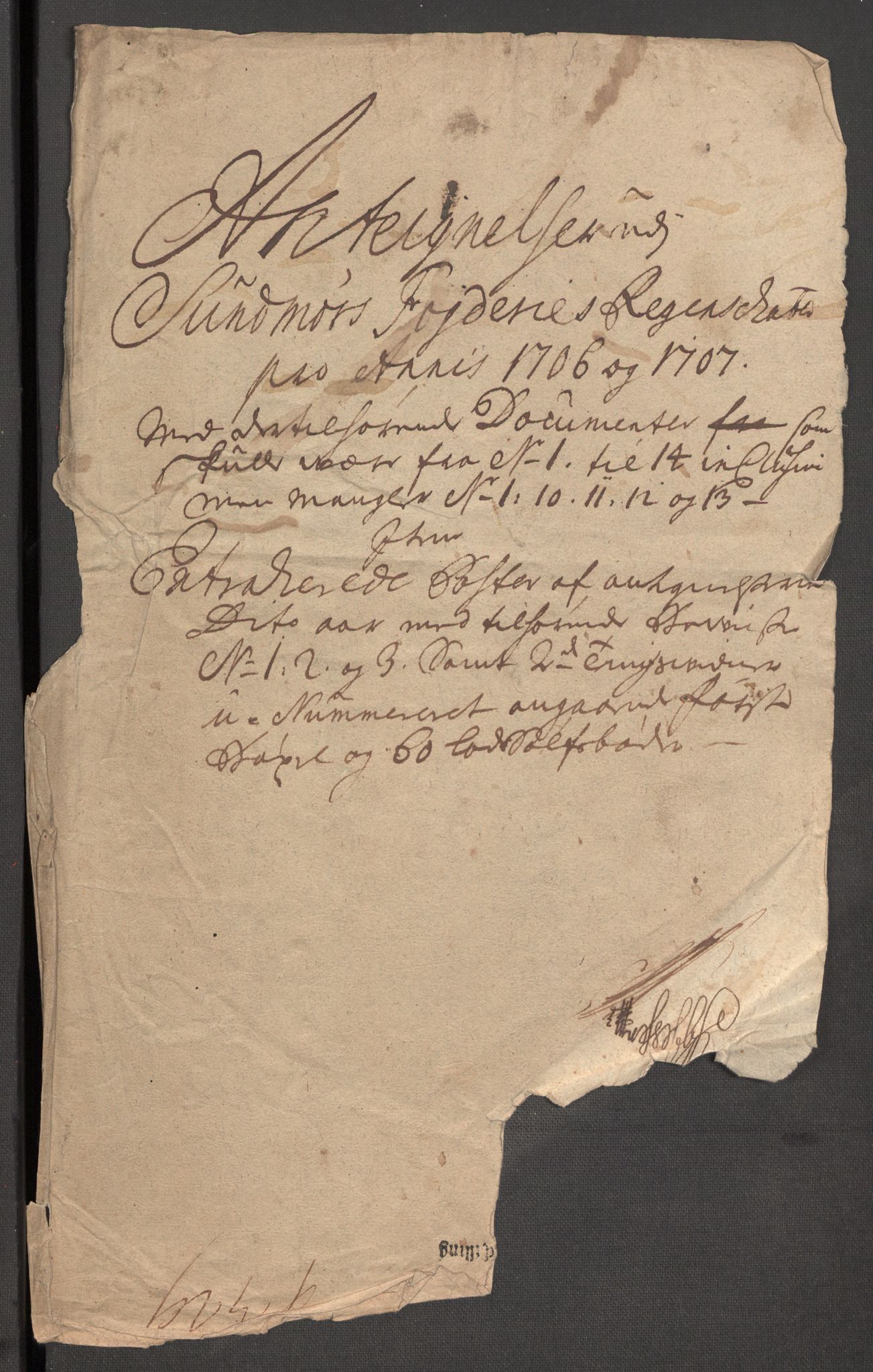 Rentekammeret inntil 1814, Reviderte regnskaper, Fogderegnskap, AV/RA-EA-4092/R54/L3561: Fogderegnskap Sunnmøre, 1706-1707, p. 350
