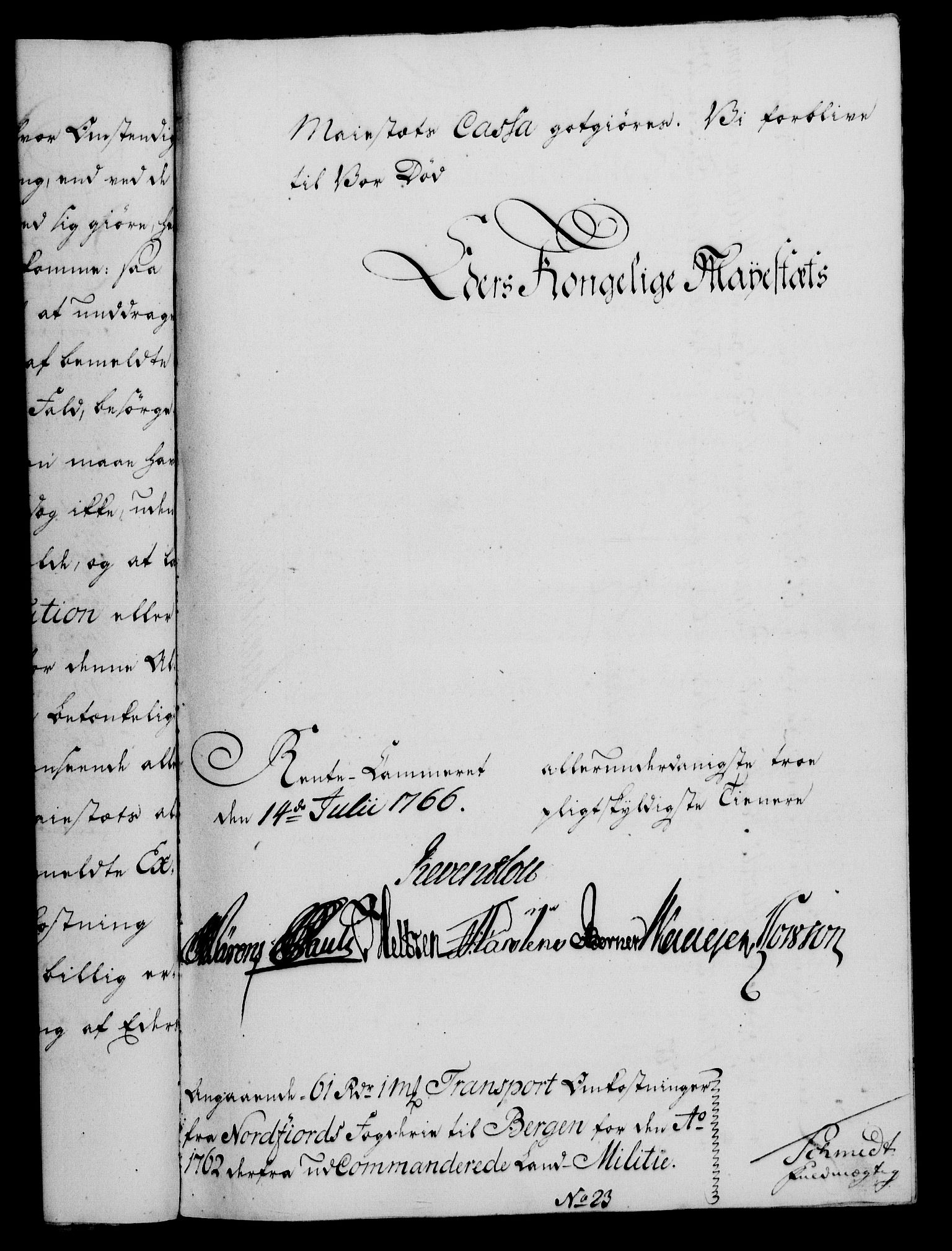 Rentekammeret, Kammerkanselliet, AV/RA-EA-3111/G/Gf/Gfa/L0048: Norsk relasjons- og resolusjonsprotokoll (merket RK 52.48), 1766, p. 276