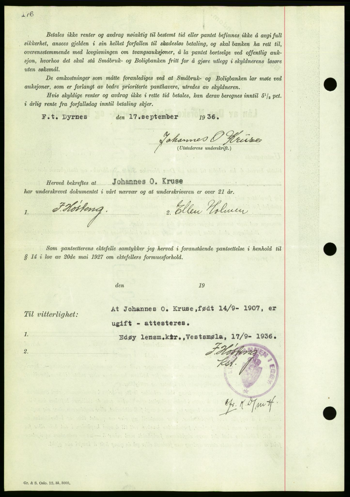 Nordmøre sorenskriveri, AV/SAT-A-4132/1/2/2Ca/L0090: Mortgage book no. B80, 1936-1937, Diary no: : 2248/1936