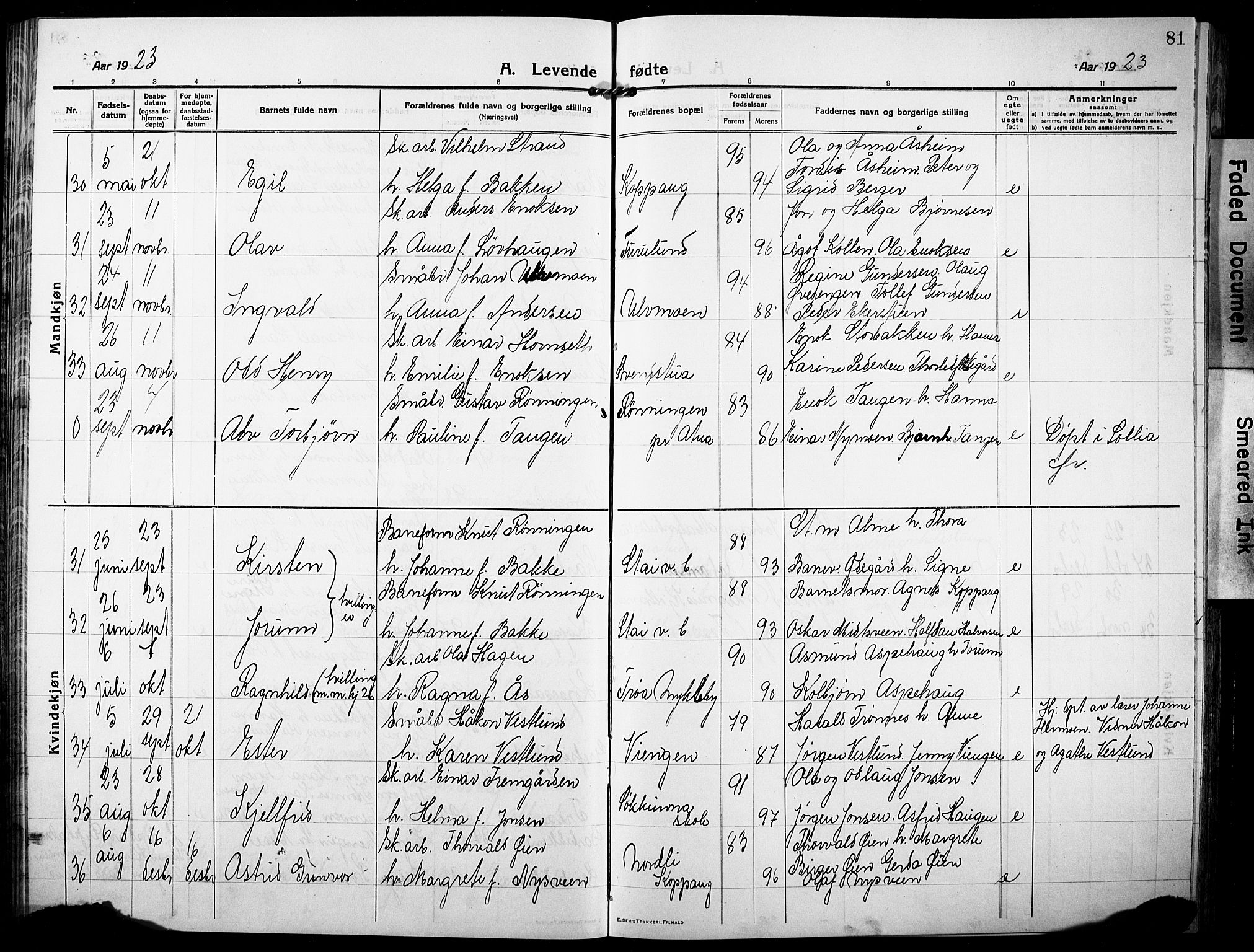 Stor-Elvdal prestekontor, AV/SAH-PREST-052/H/Ha/Hab/L0005: Parish register (copy) no. 5, 1913-1932, p. 81