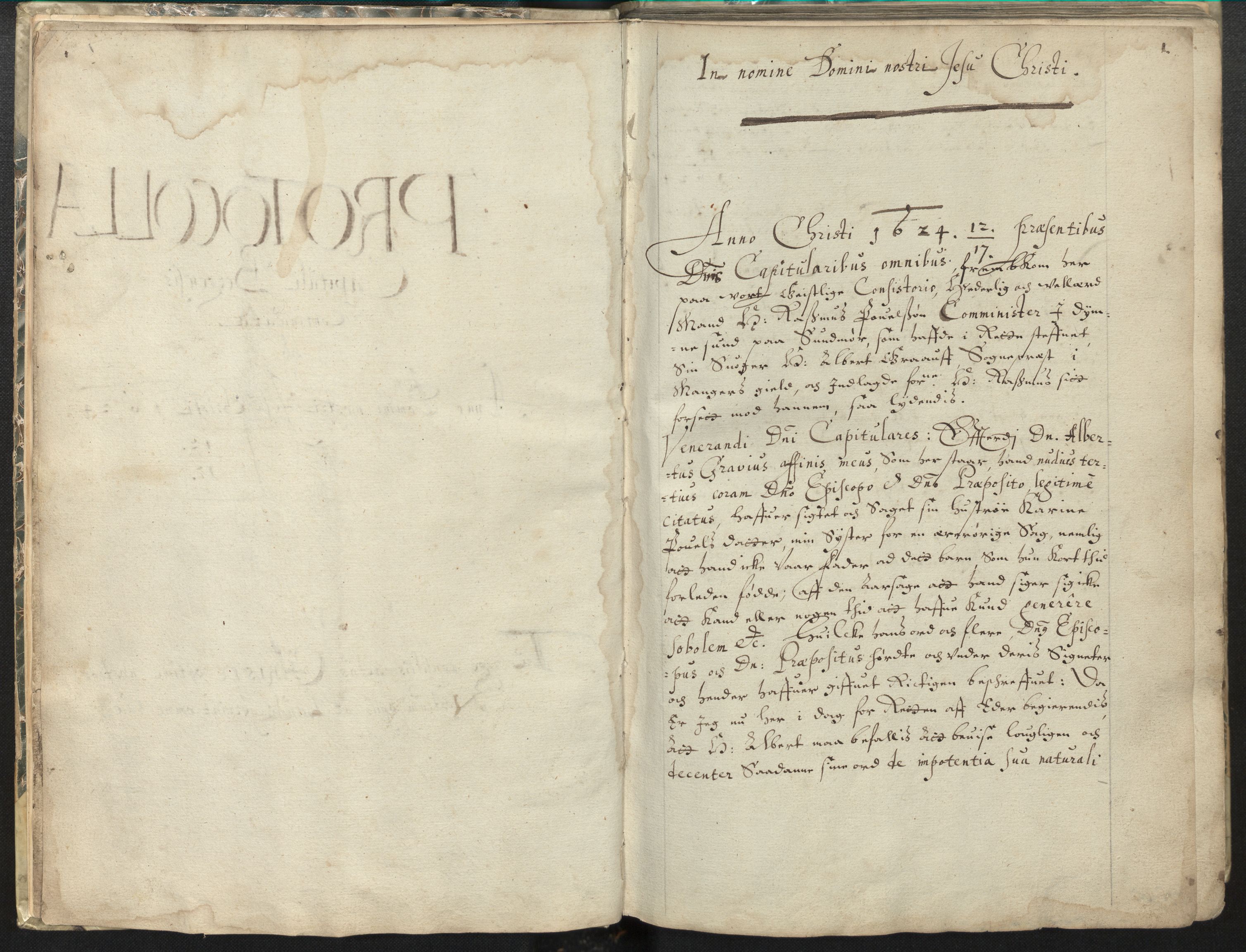 Bergen domkapittel, SAB/A-100028/A/L0002: Forhandlingsprotokoller. Domkapitlet, 1624-1655, p. 1