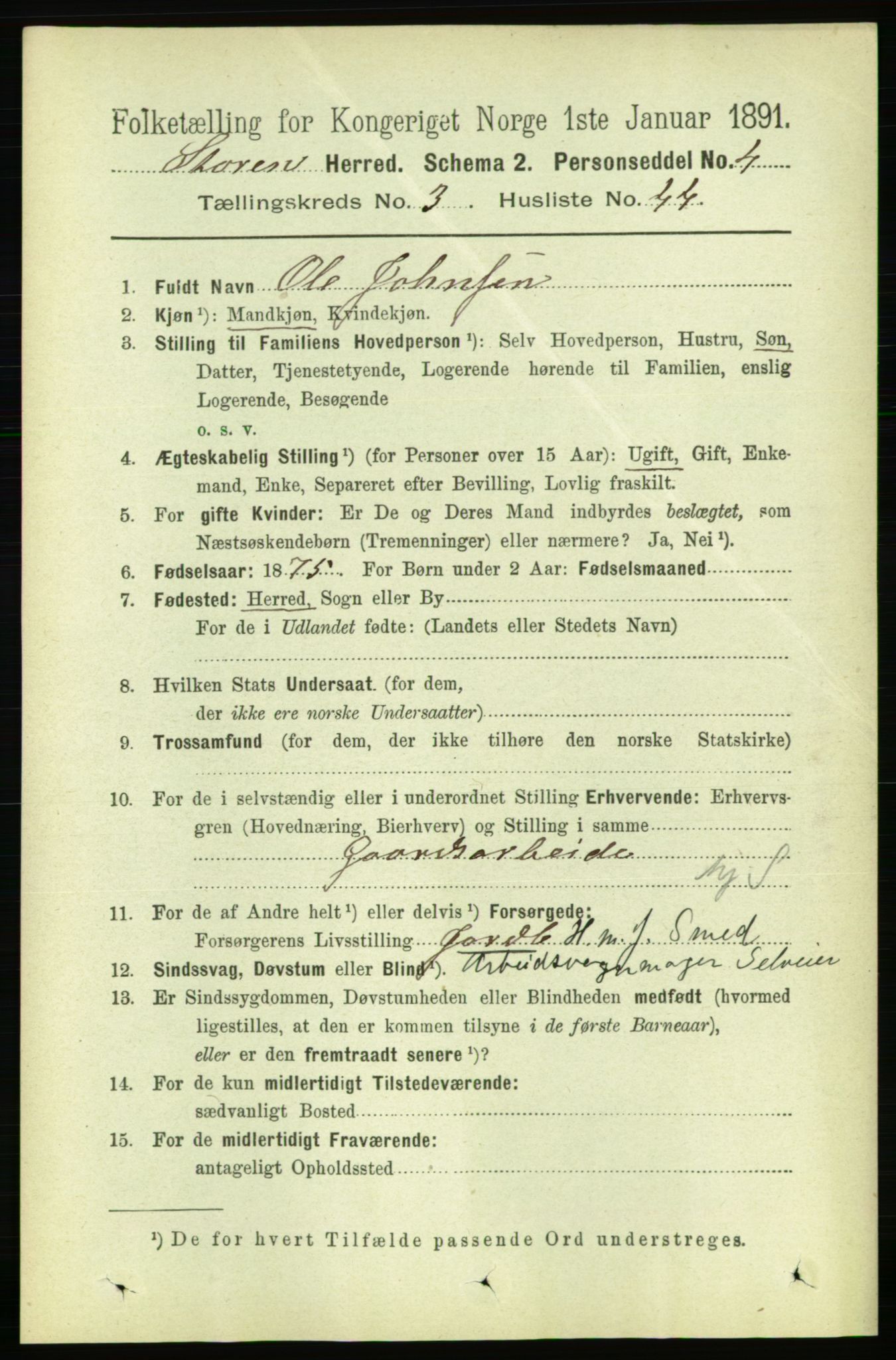 RA, 1891 census for 1648 Støren, 1891, p. 1056