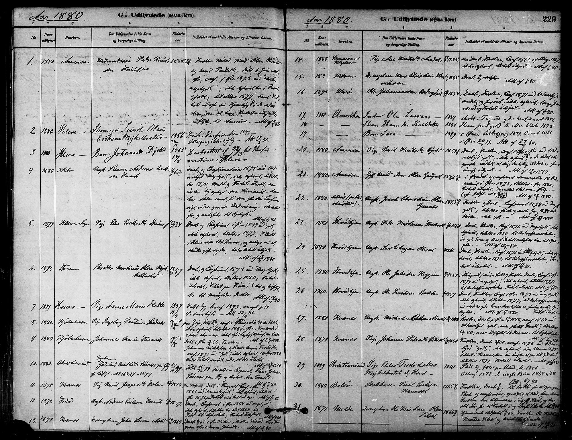 Ministerialprotokoller, klokkerbøker og fødselsregistre - Møre og Romsdal, SAT/A-1454/584/L0967: Parish register (official) no. 584A07, 1879-1894, p. 229