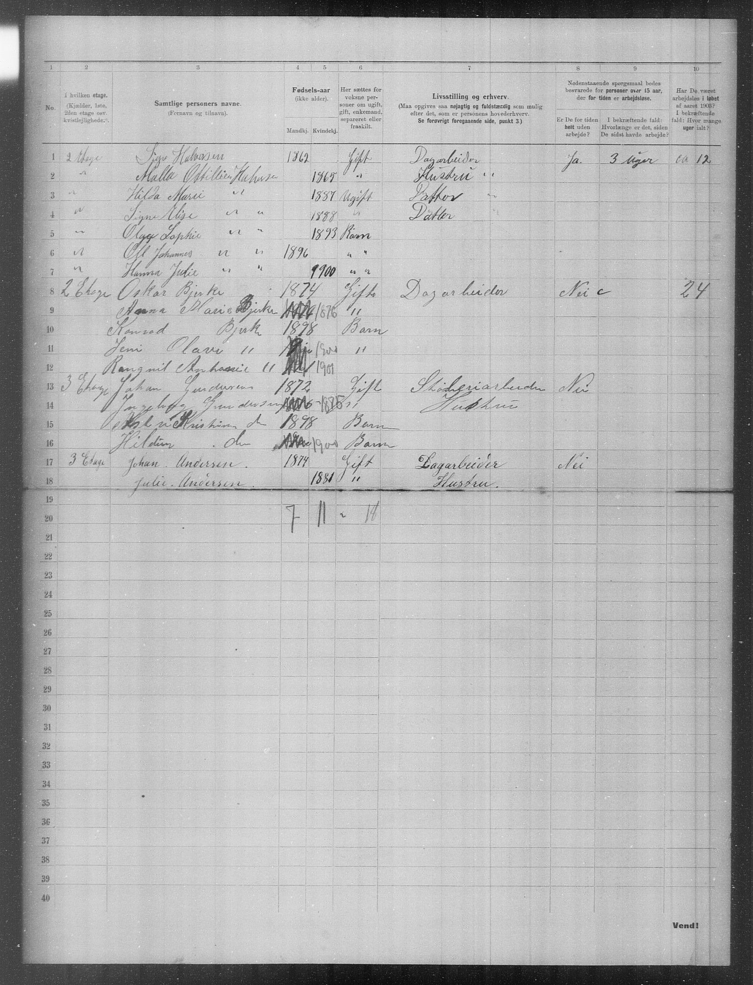 OBA, Municipal Census 1903 for Kristiania, 1903, p. 11375