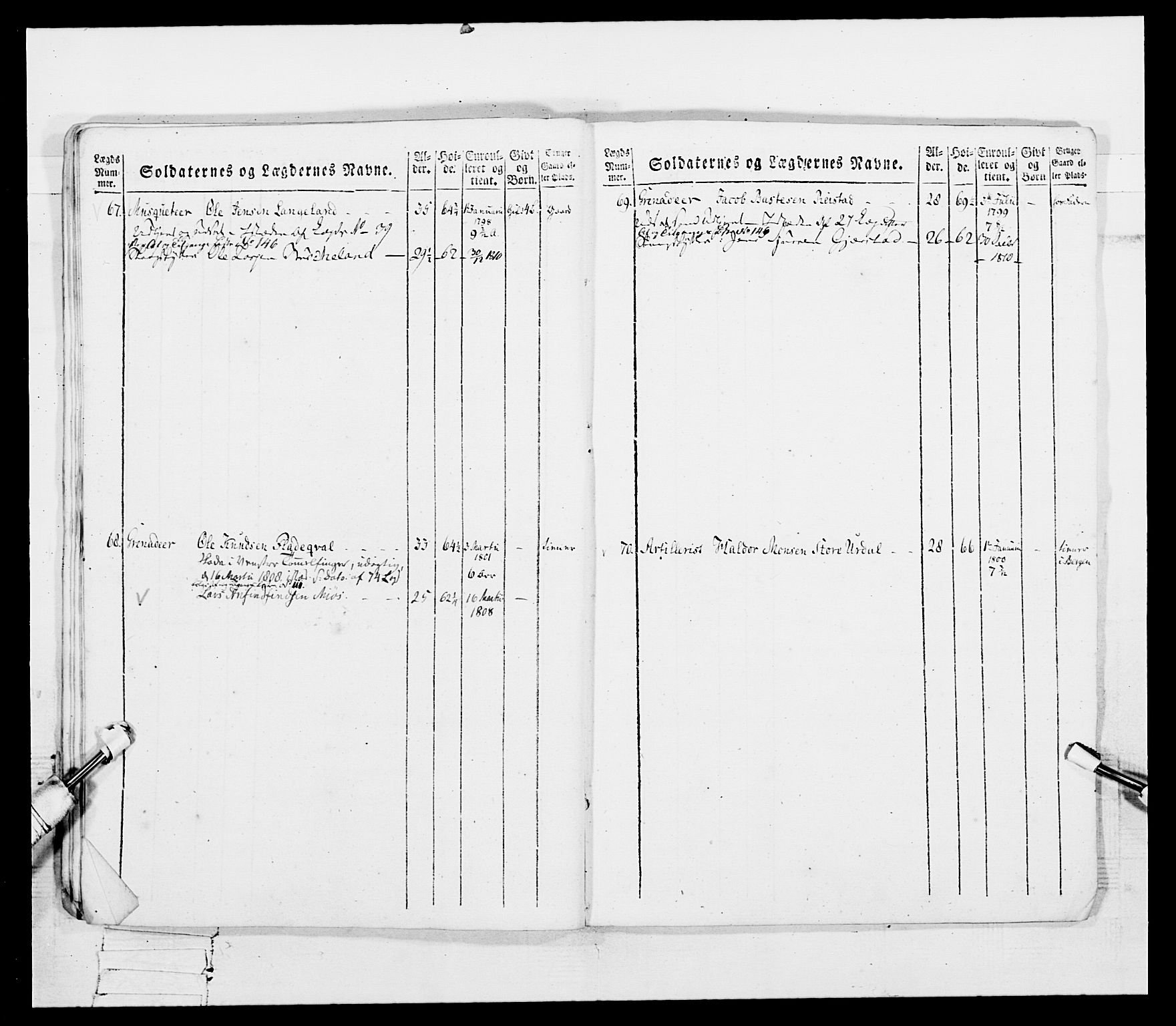 Generalitets- og kommissariatskollegiet, Det kongelige norske kommissariatskollegium, AV/RA-EA-5420/E/Eh/L0097: Bergenhusiske nasjonale infanteriregiment, 1803-1807, p. 207