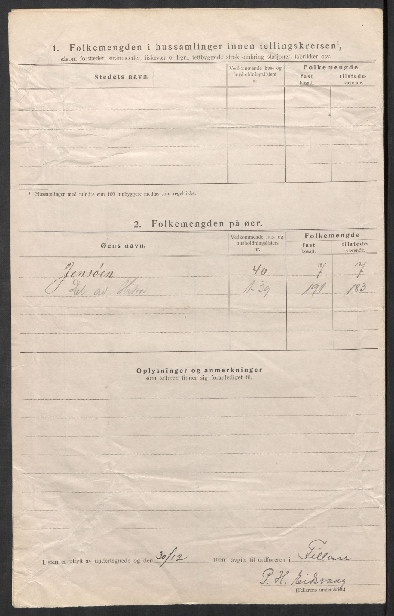 SAT, 1920 census for Fillan, 1920, p. 23