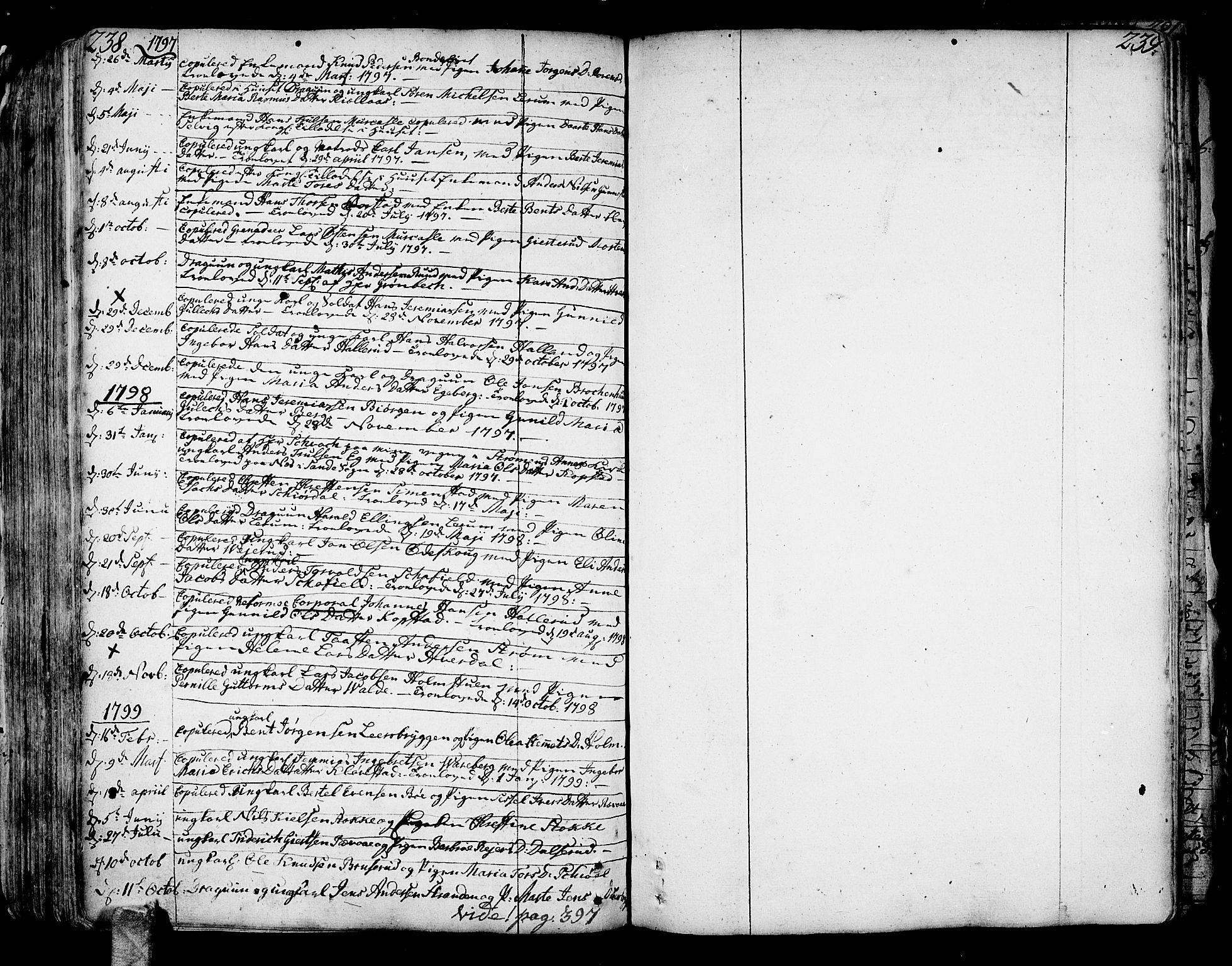 Sande Kirkebøker, AV/SAKO-A-53/F/Fa/L0001: Parish register (official) no. 1, 1753-1803, p. 238-239