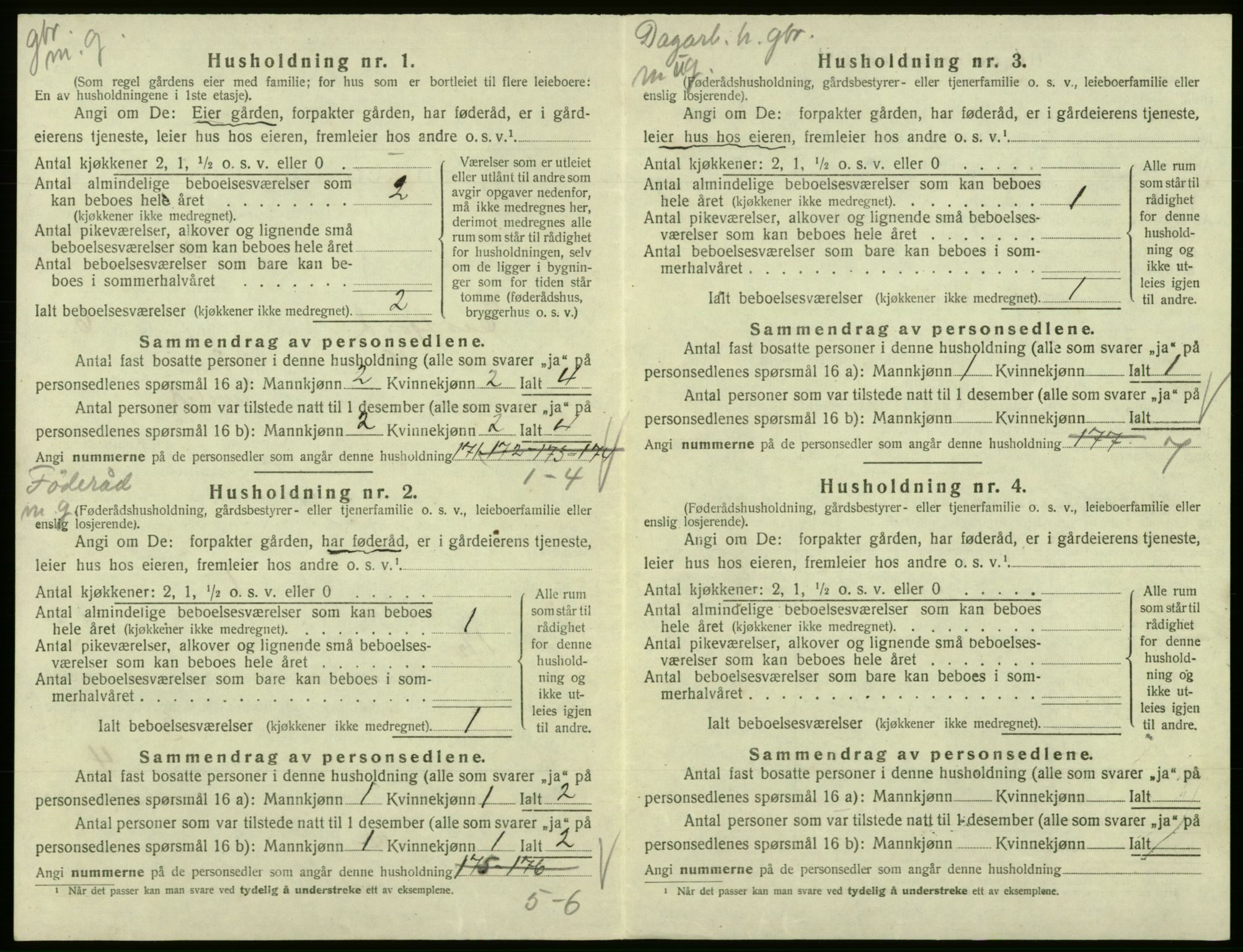 SAB, 1920 census for Eidfjord, 1920, p. 400