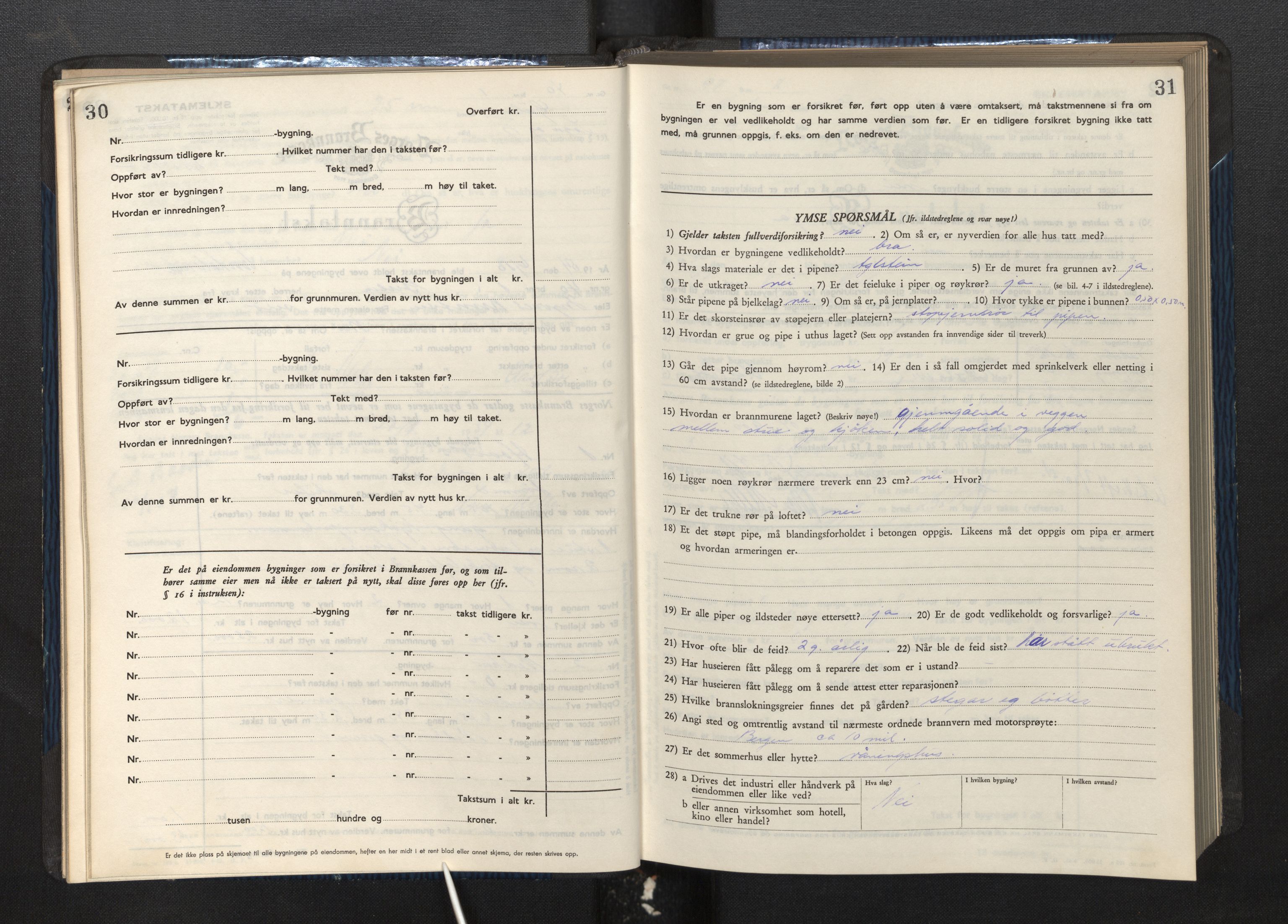 Lensmannen i Gulen, SAB/A-27901/0012/L0004: Branntakstprotokoll skjematakst, 1948-1954, p. 30-31