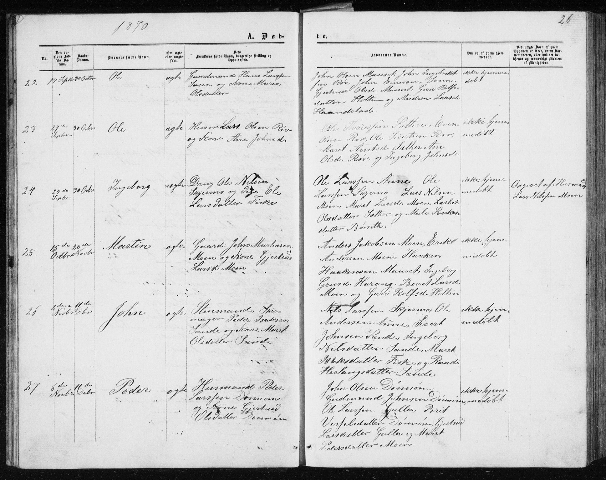 Ministerialprotokoller, klokkerbøker og fødselsregistre - Møre og Romsdal, AV/SAT-A-1454/597/L1064: Parish register (copy) no. 597C01, 1866-1898, p. 26