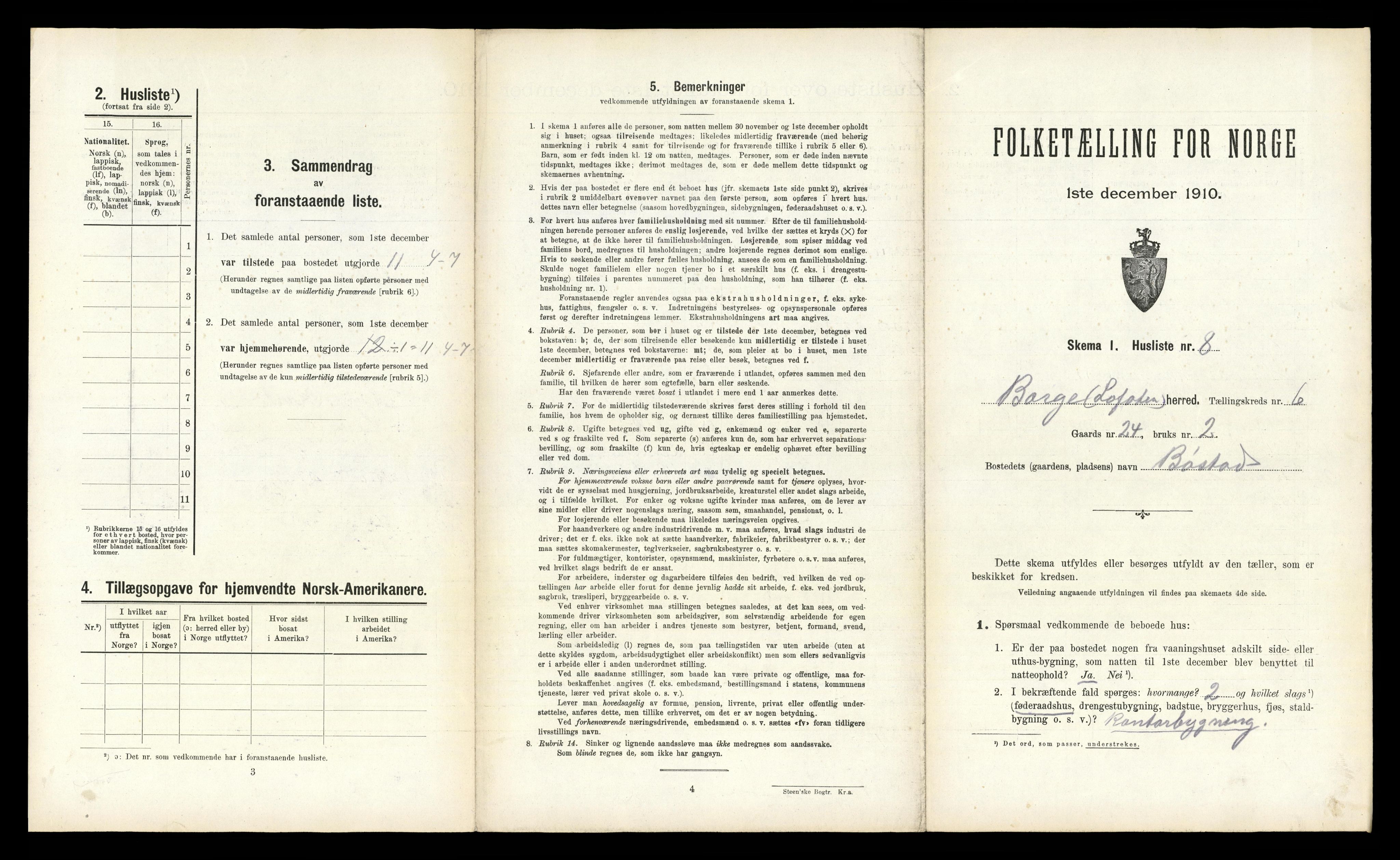 RA, 1910 census for Borge, 1910, p. 579
