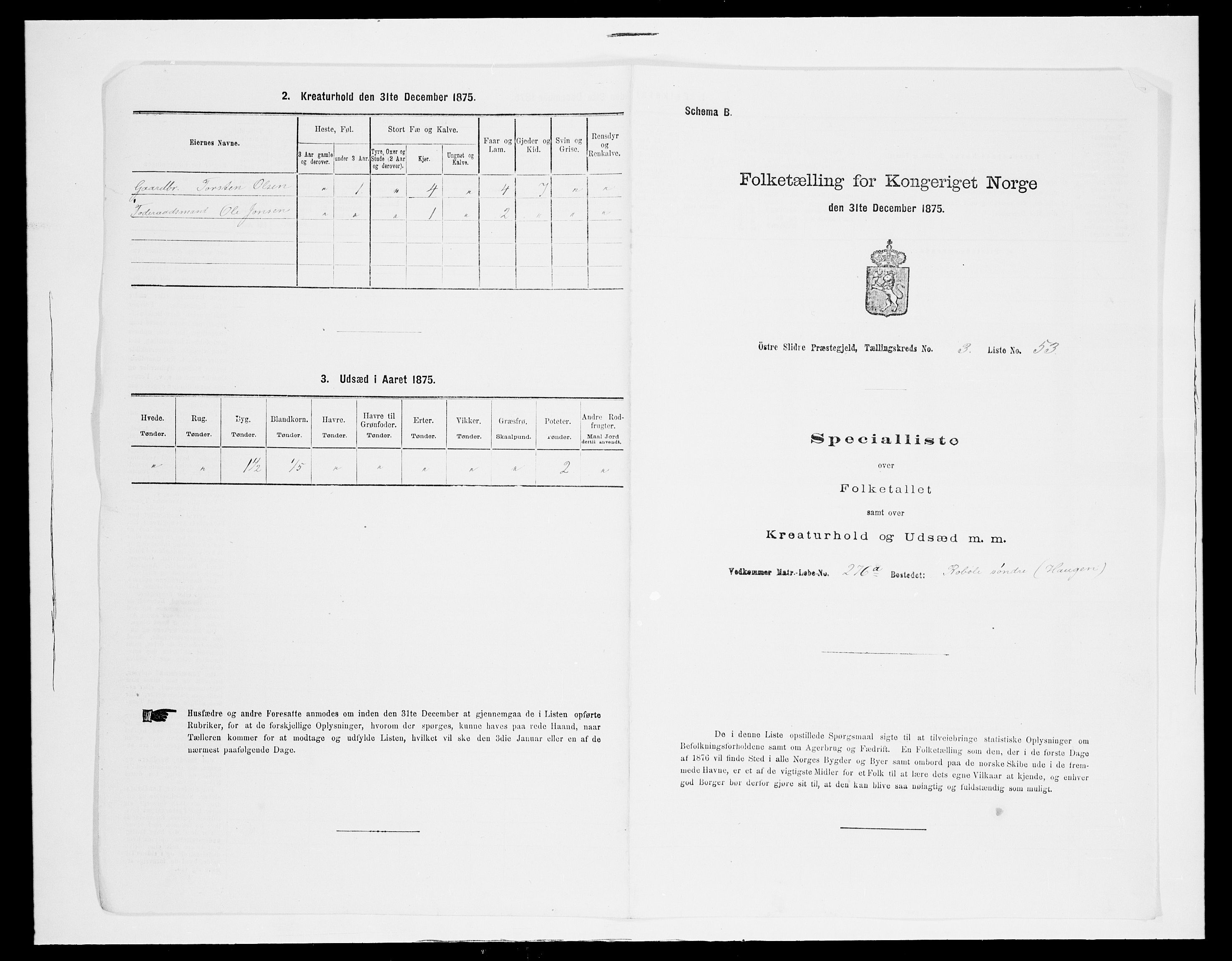 SAH, 1875 census for 0544P Øystre Slidre, 1875, p. 439