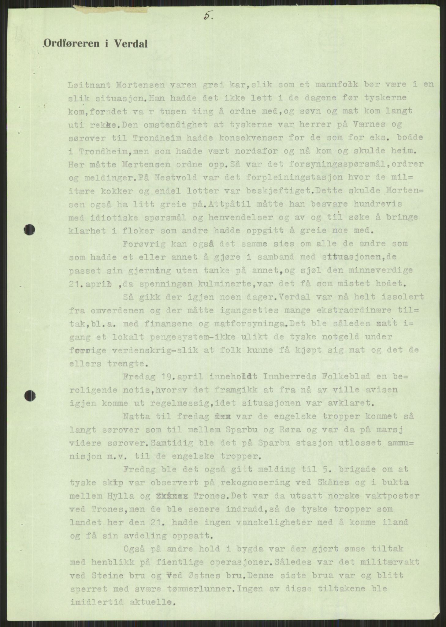 Forsvaret, Forsvarets krigshistoriske avdeling, AV/RA-RAFA-2017/Y/Ya/L0016: II-C-11-31 - Fylkesmenn.  Rapporter om krigsbegivenhetene 1940., 1940, p. 597